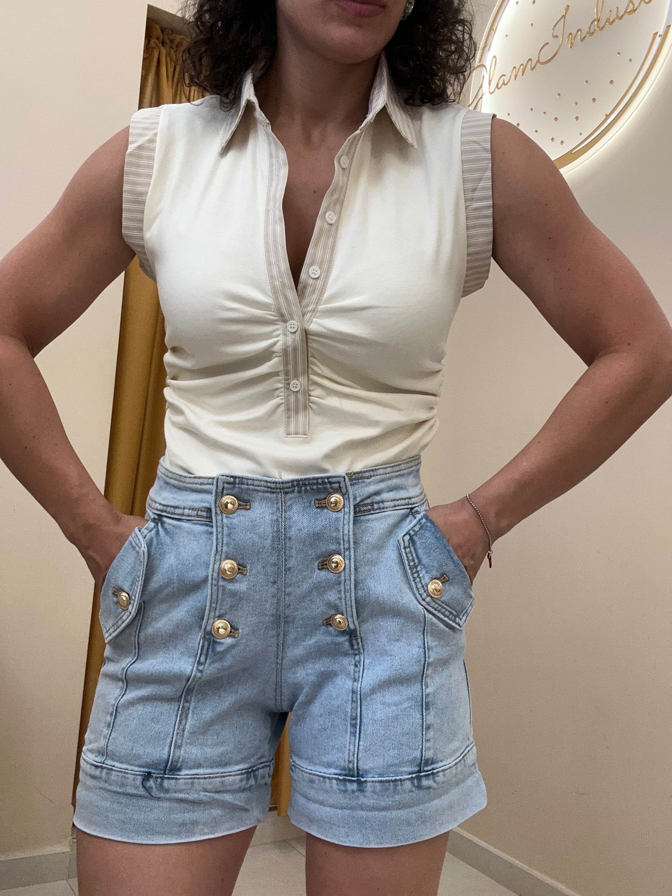 Canotta con dettaglio in camicia