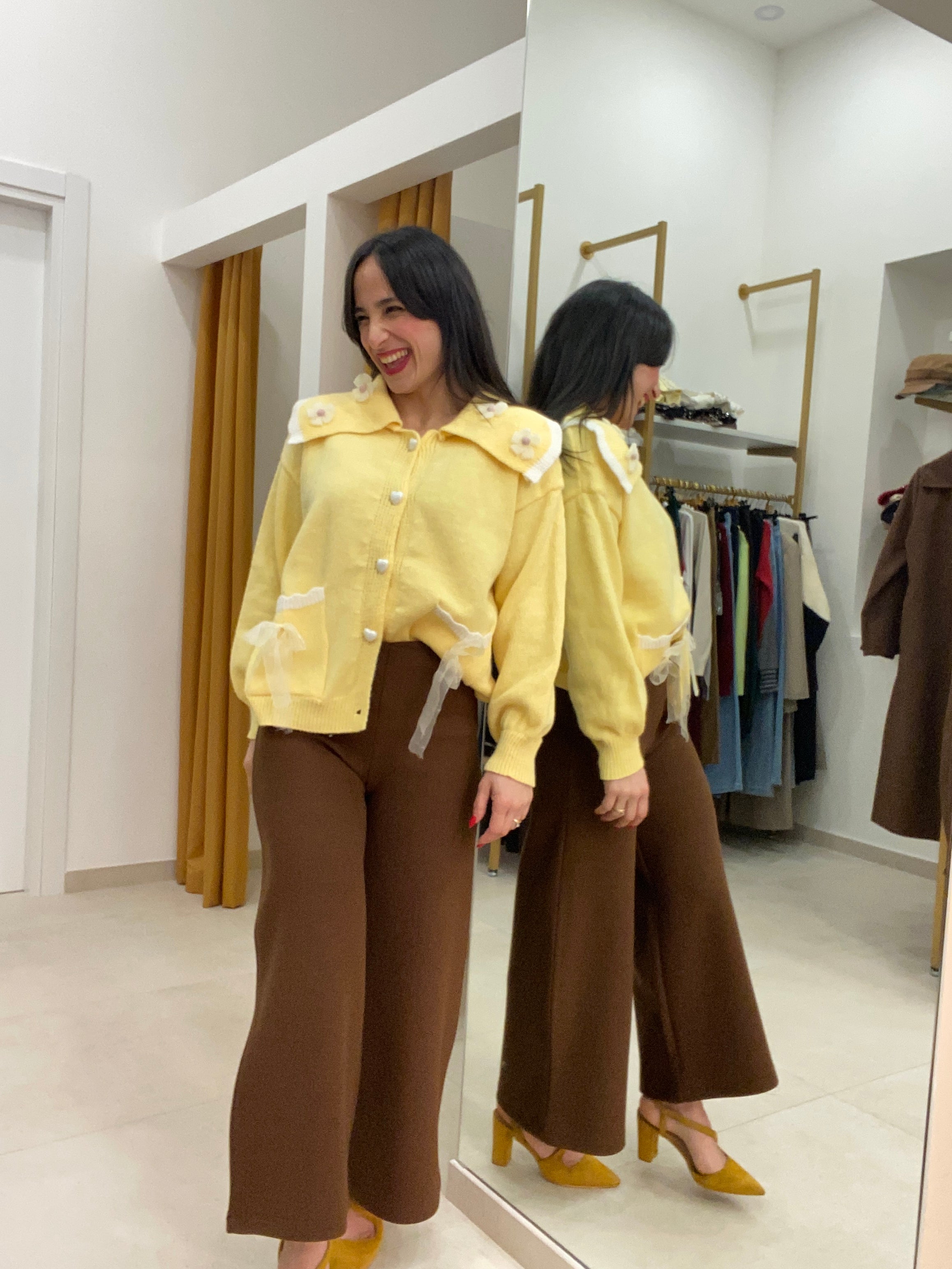 Pantalone in lana a campana