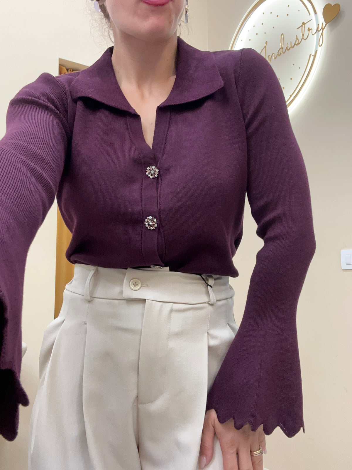 Polo cardigan brillantini