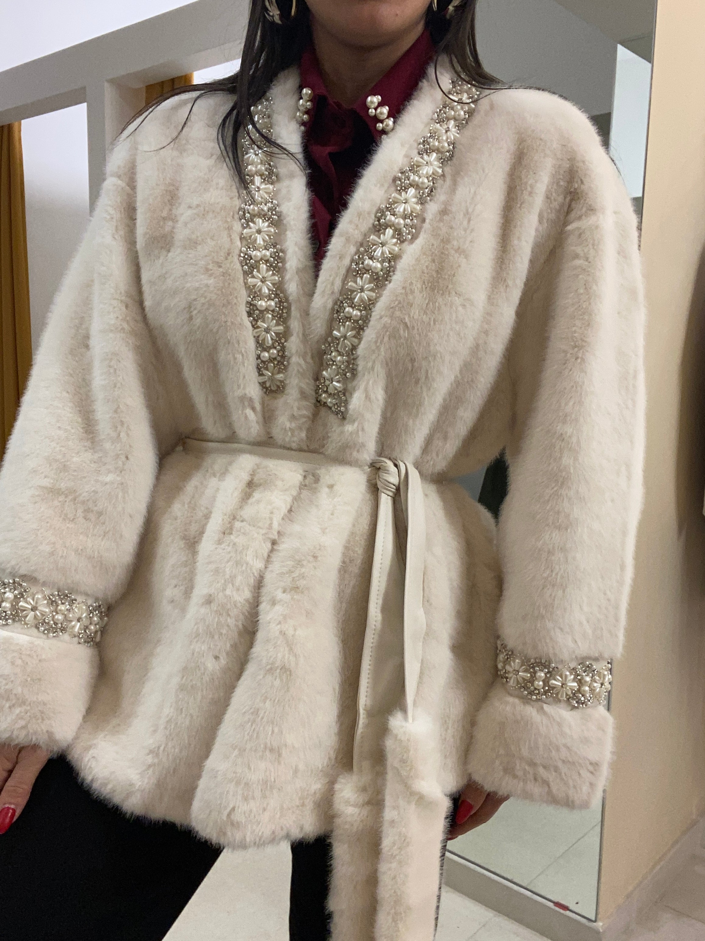 EcoPelliccia kimono bianca