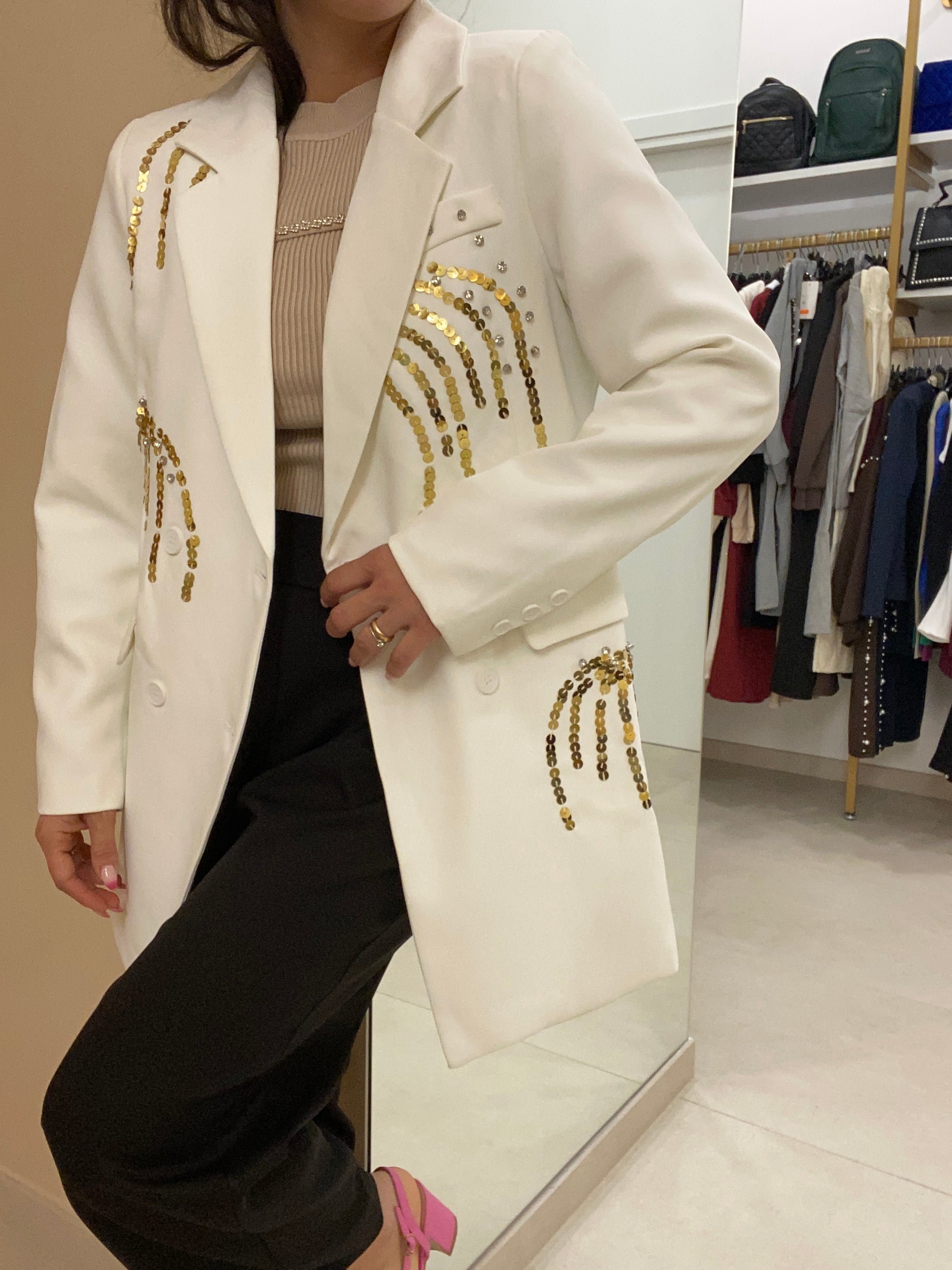 Blazer dettaglio in oro