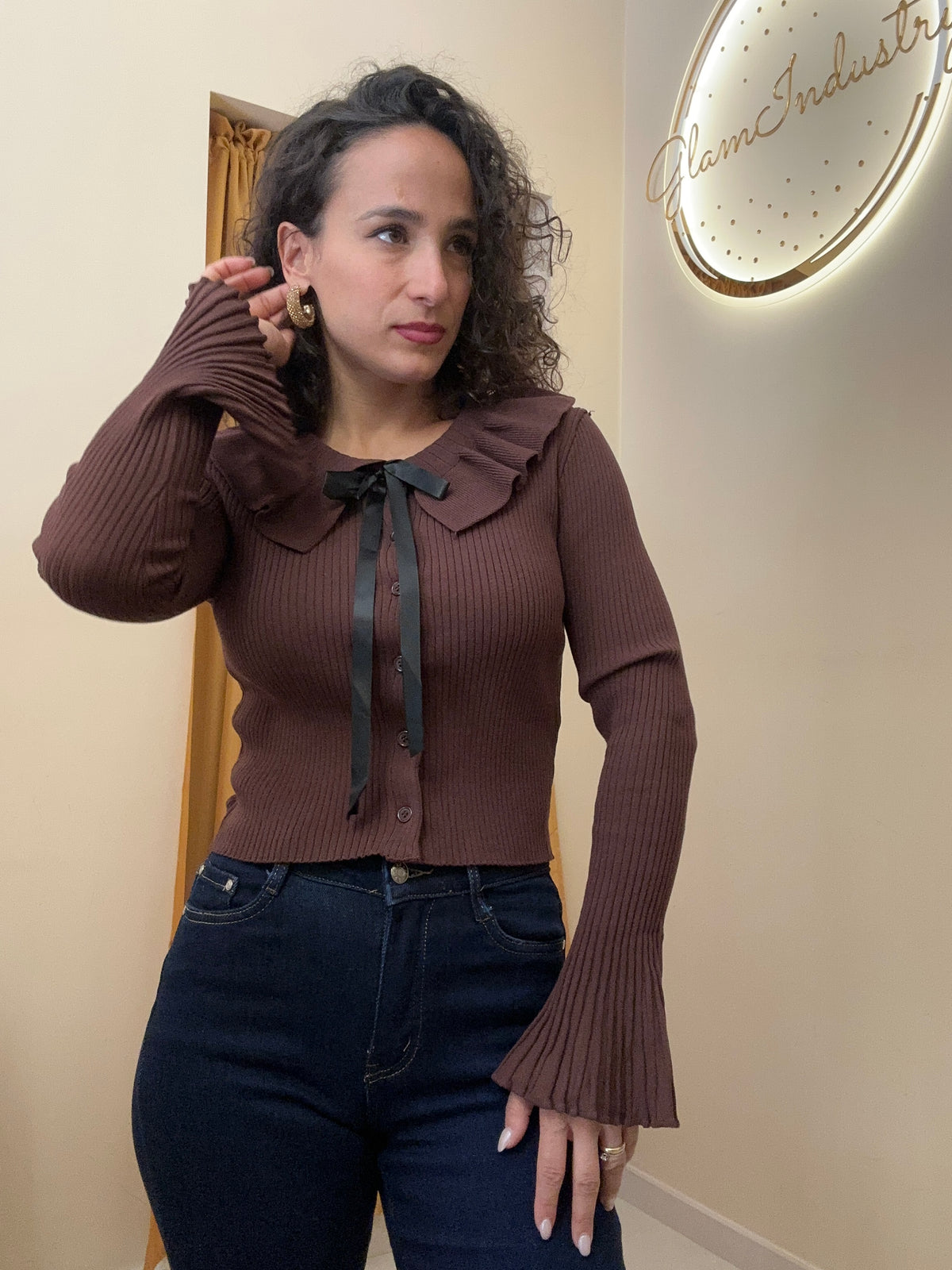 Cardigan rouches