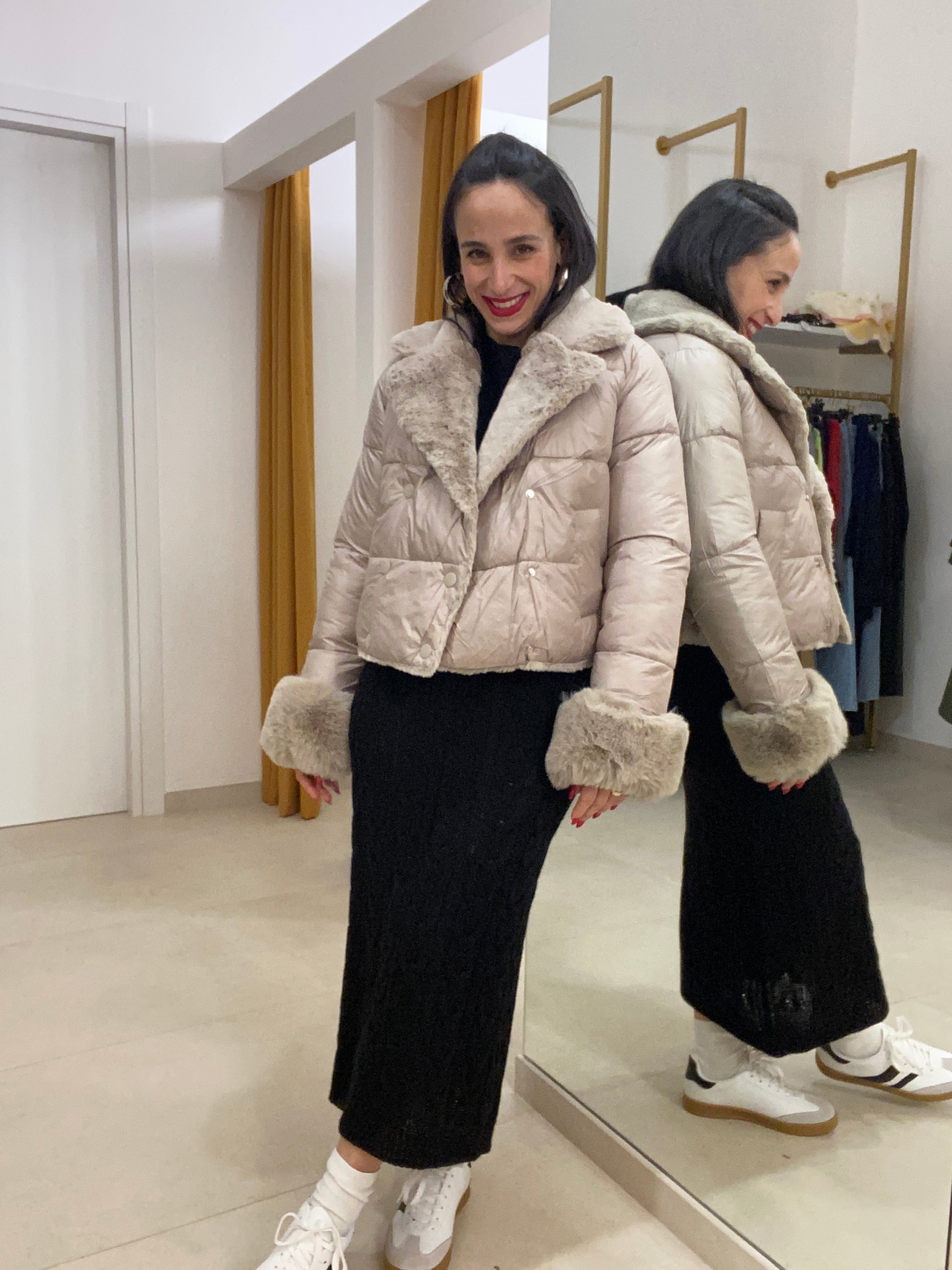 Piumino CAMEL con interno in eco pelliccia