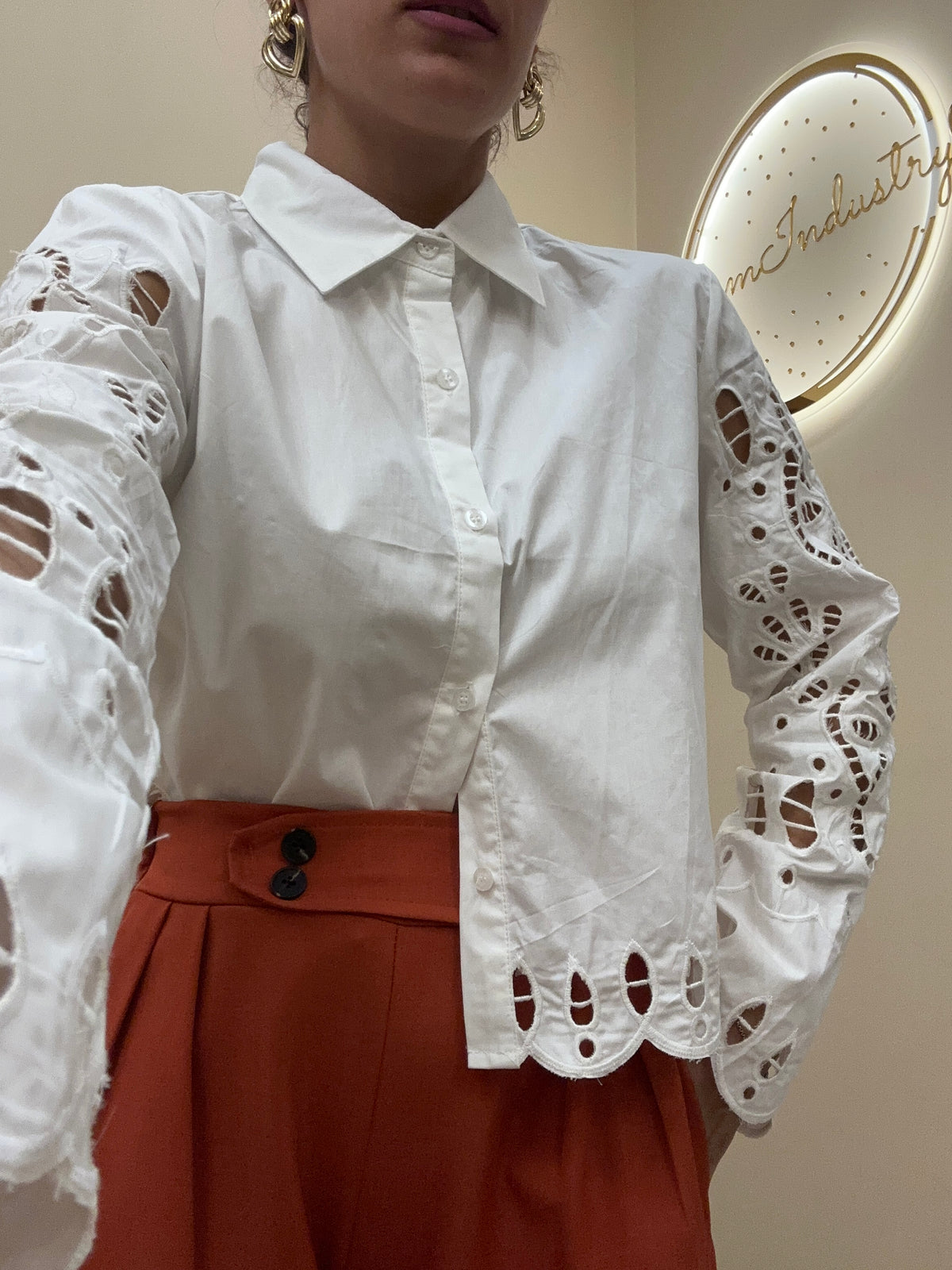 Camicia lavorata BIANCA