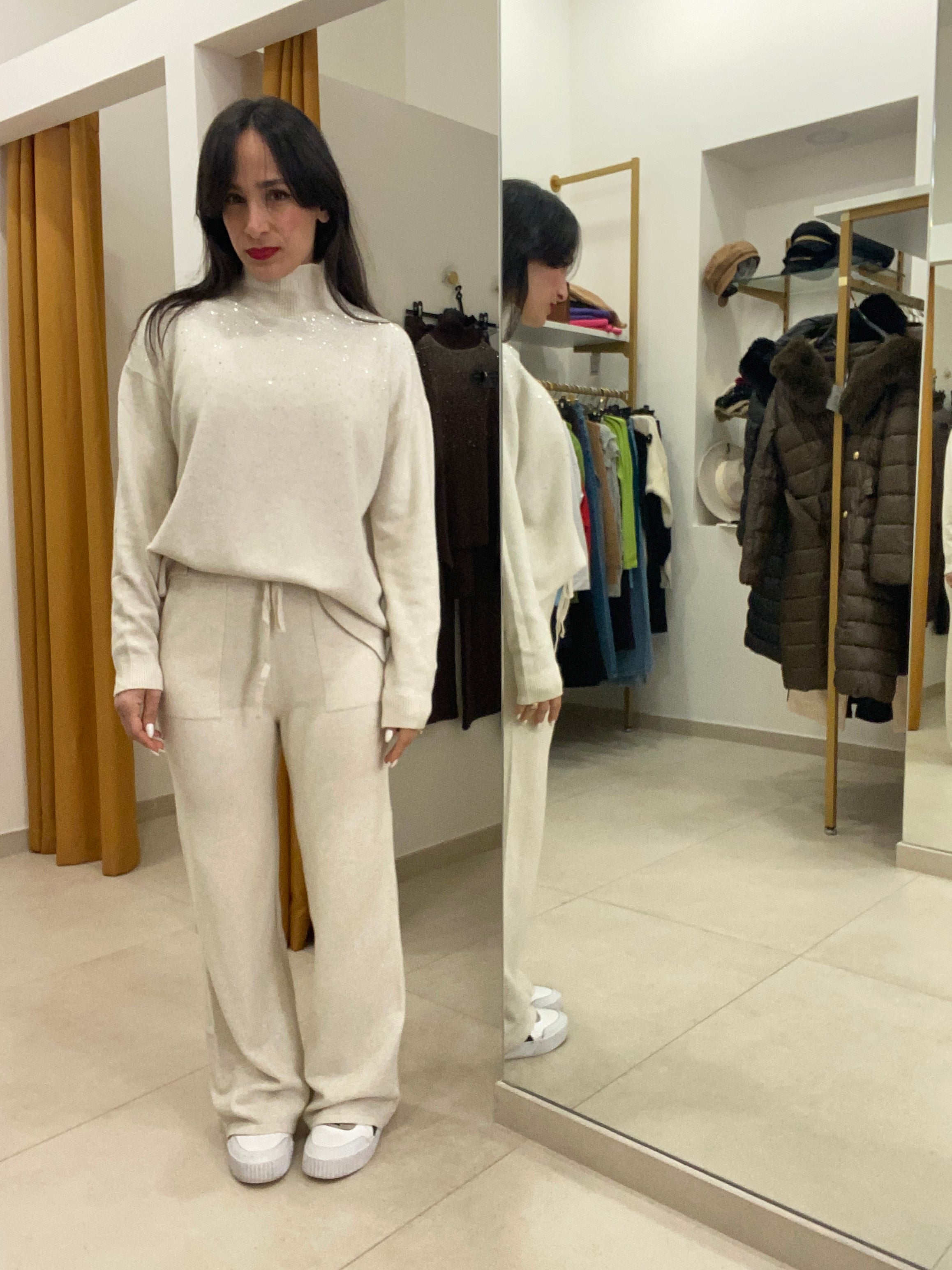 Coordinato maglione con brillantini