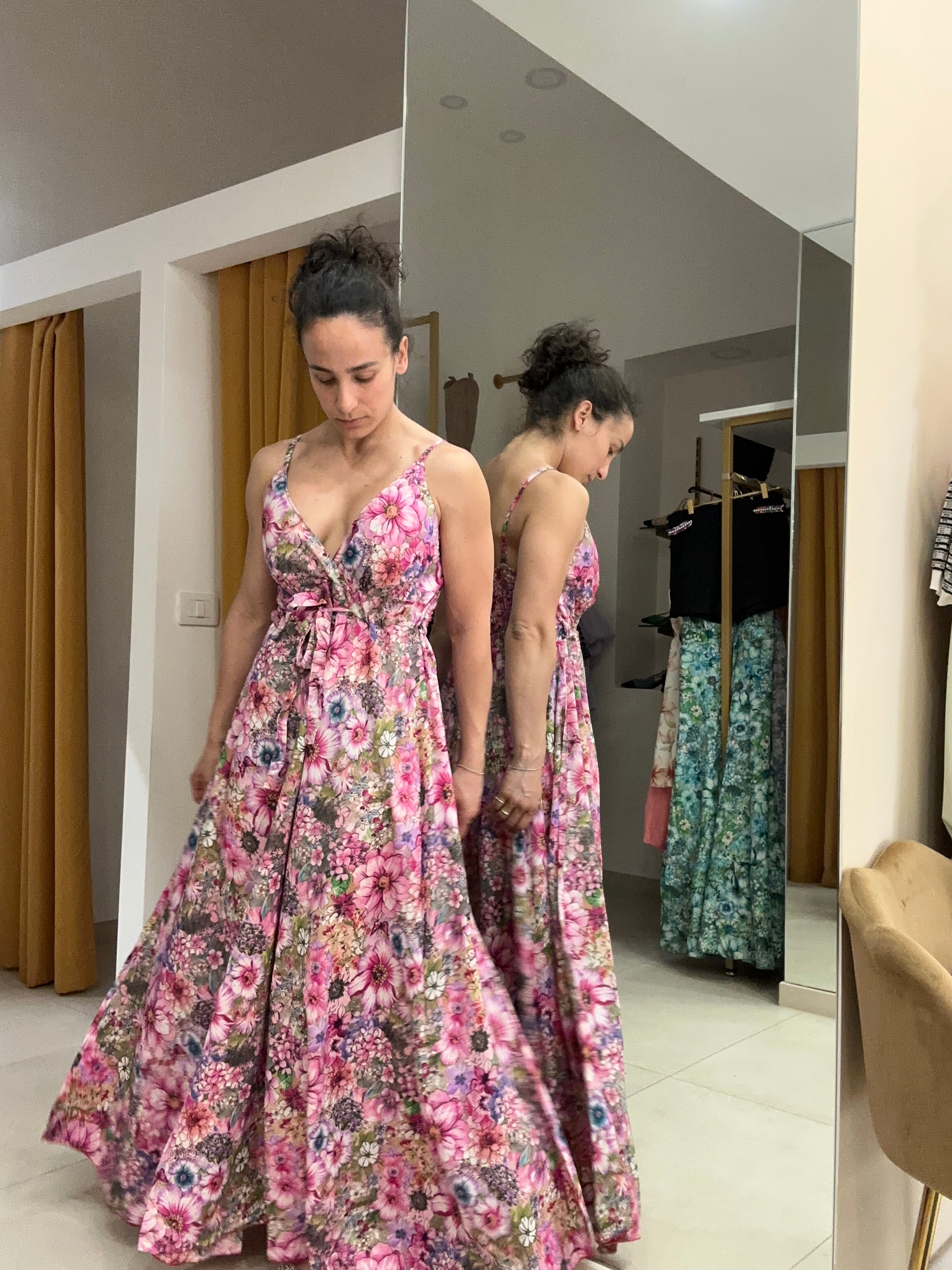 Abito India incrocio FUCSIA CH209