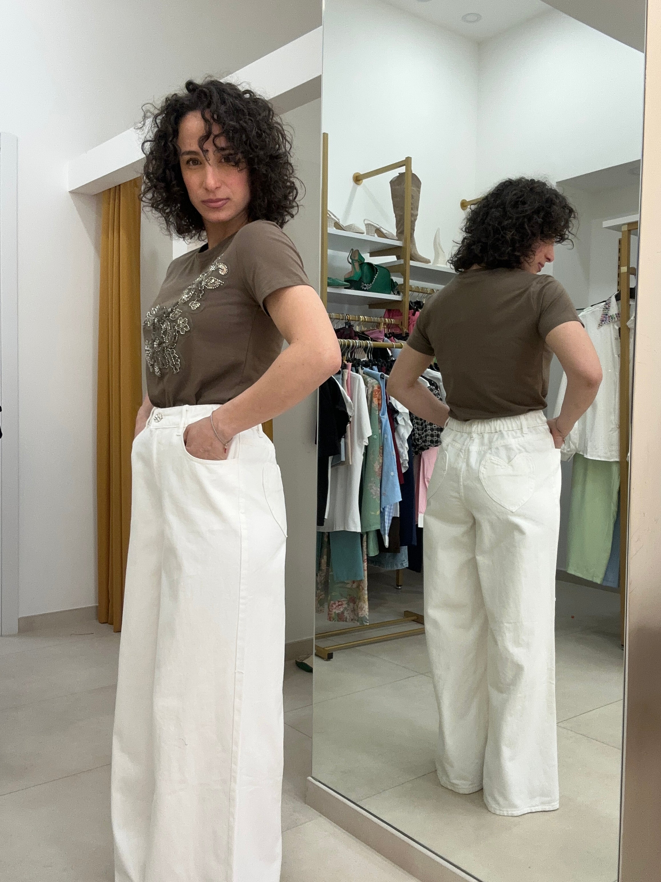 Denim cuore BIANCO