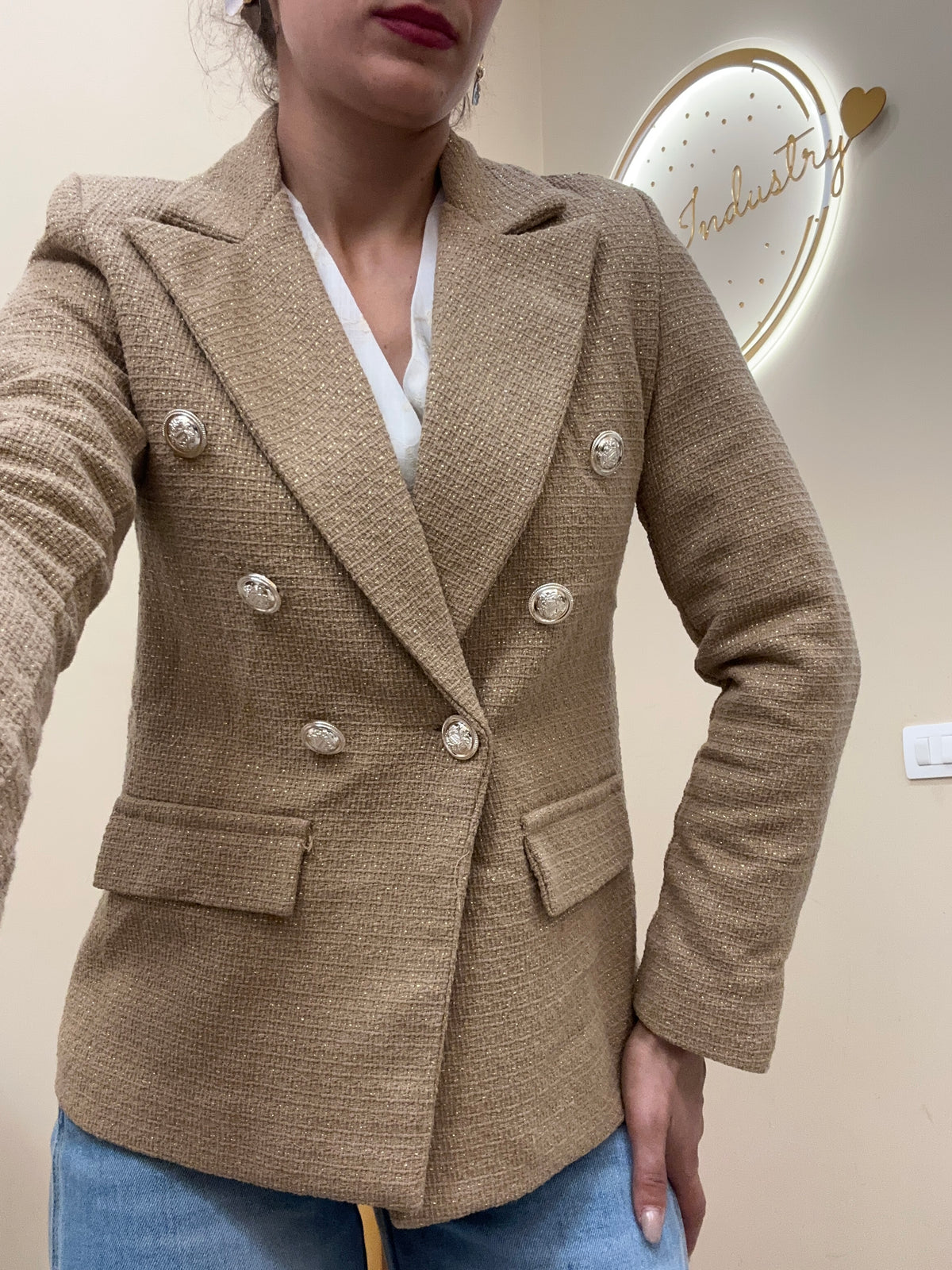 Blazer strutturato Camel