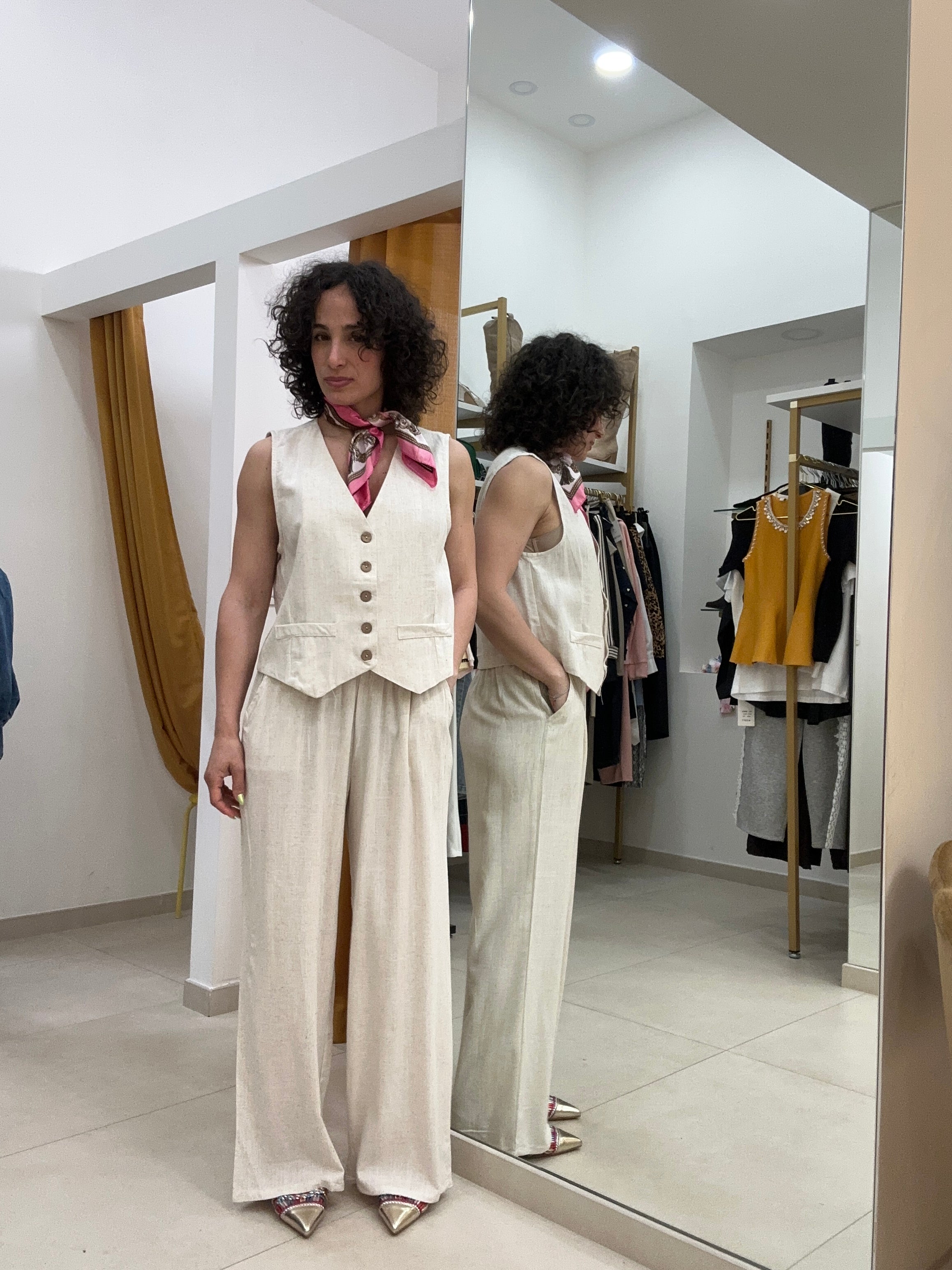 Tailleur panciotto 20% lino