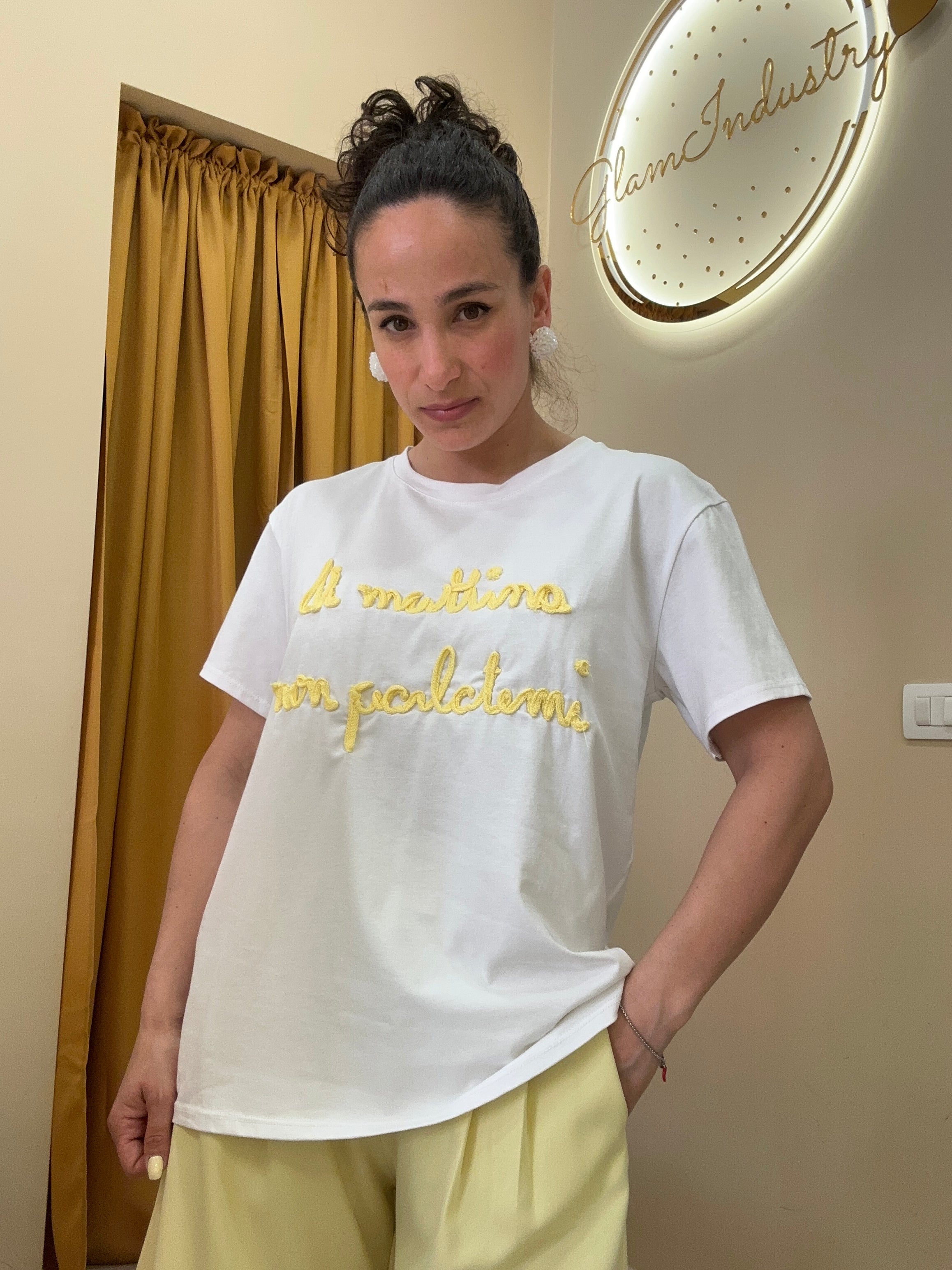 T-Shirt NON PARLATEMI GIALLA