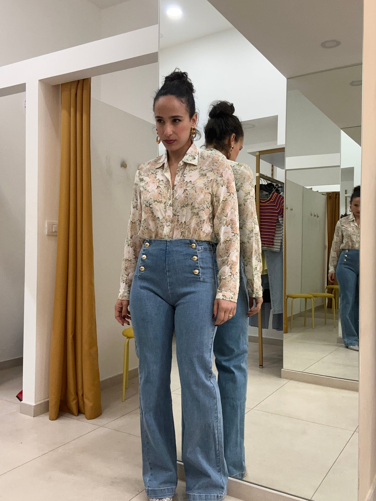 Denim bottoni oro 272A