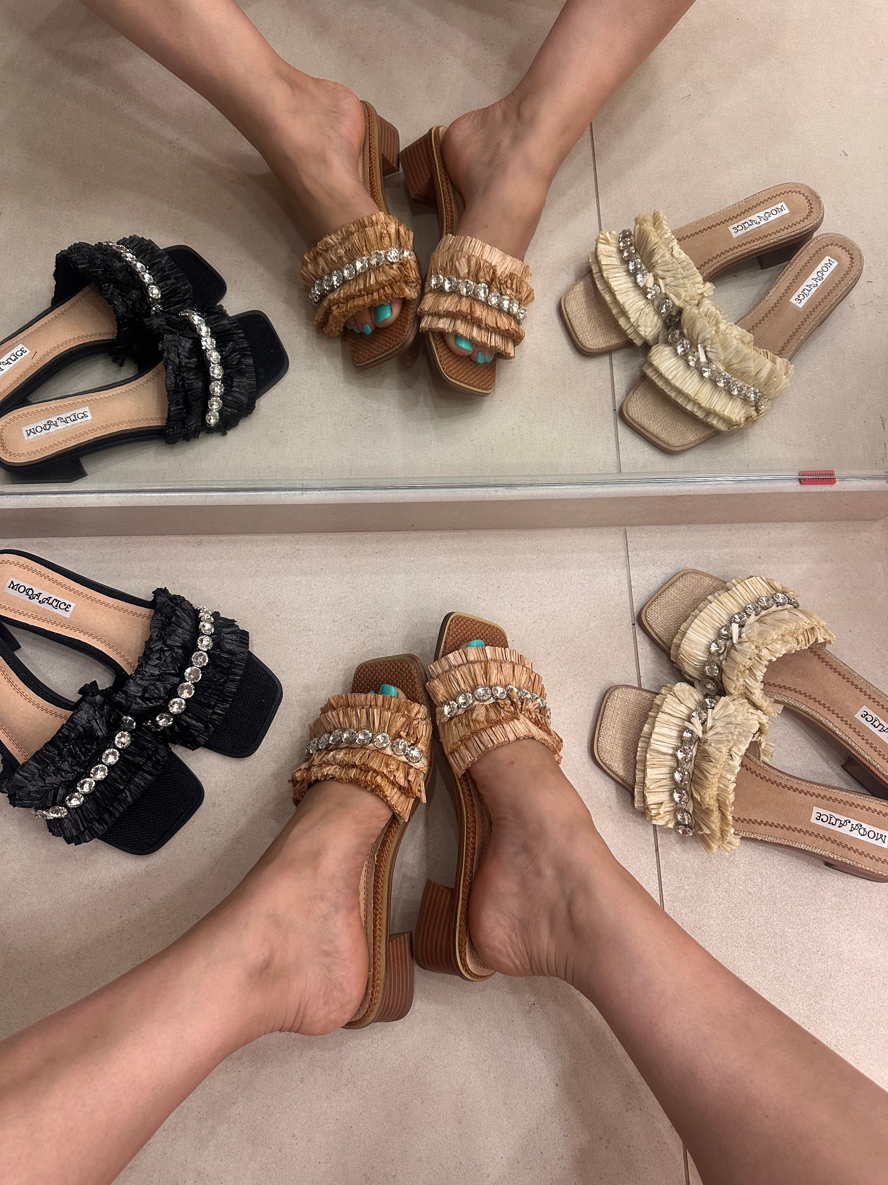 Sandalo B905 paglia Camel