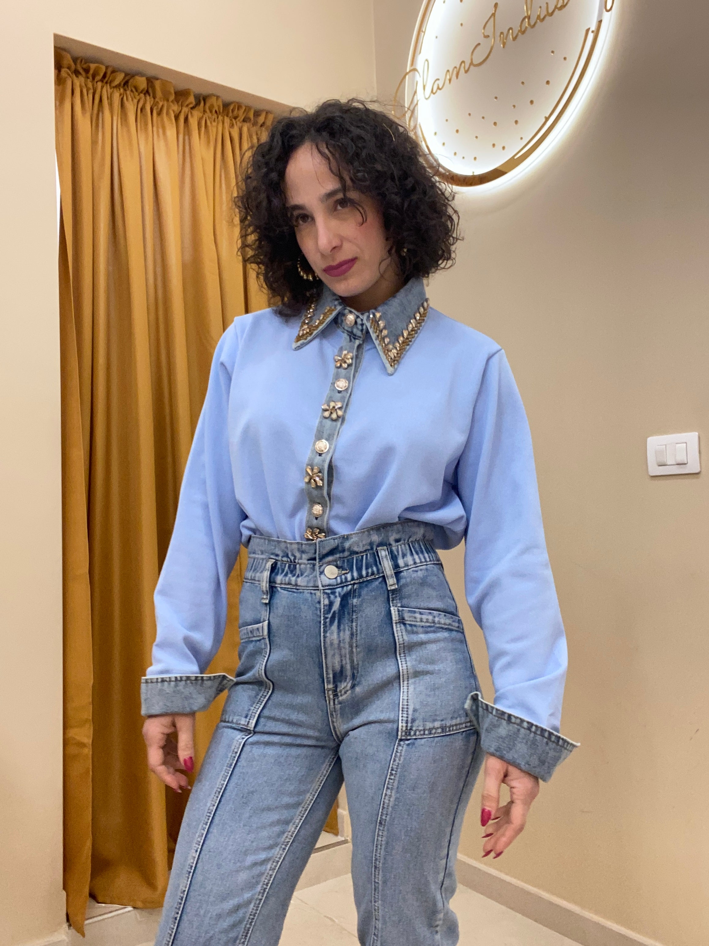 Maglia in filo luxury CELESTE