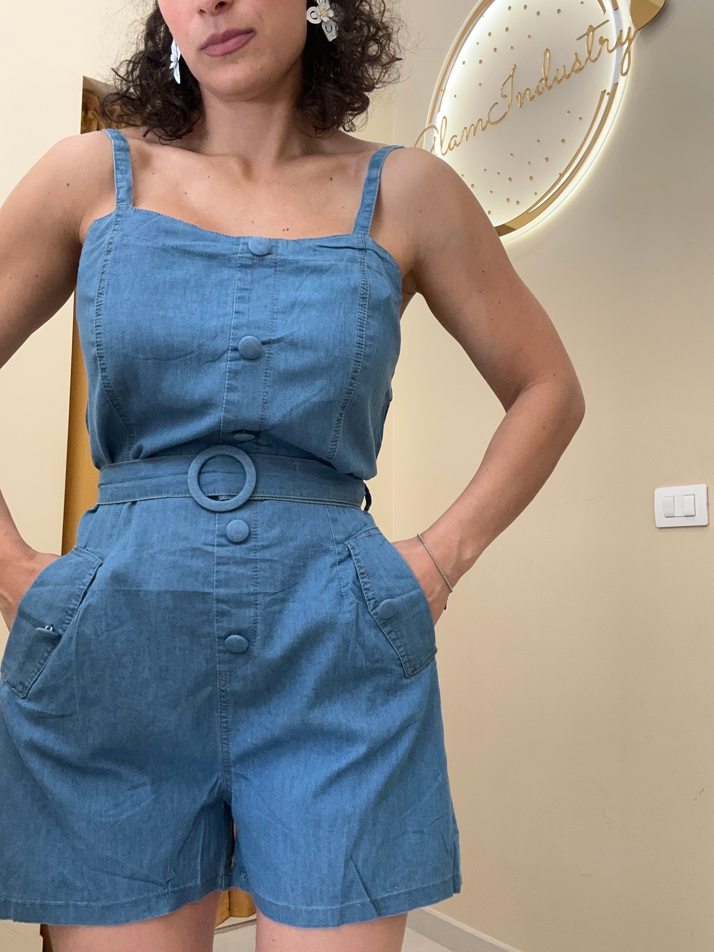 Tutina bottoncini lavaggio chiaro