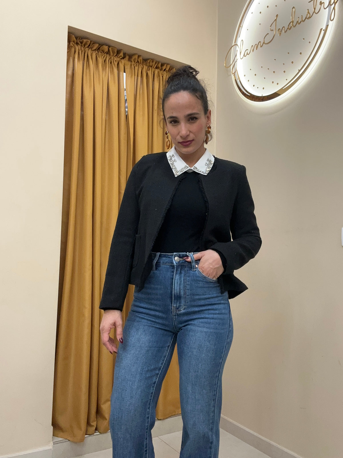 Giacca chic boucle NERA