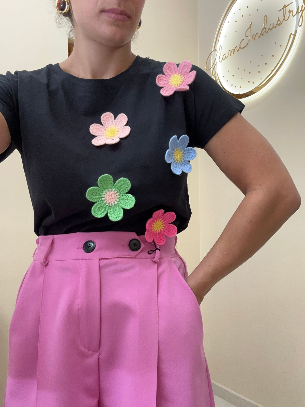 T-shirt fiori colorati