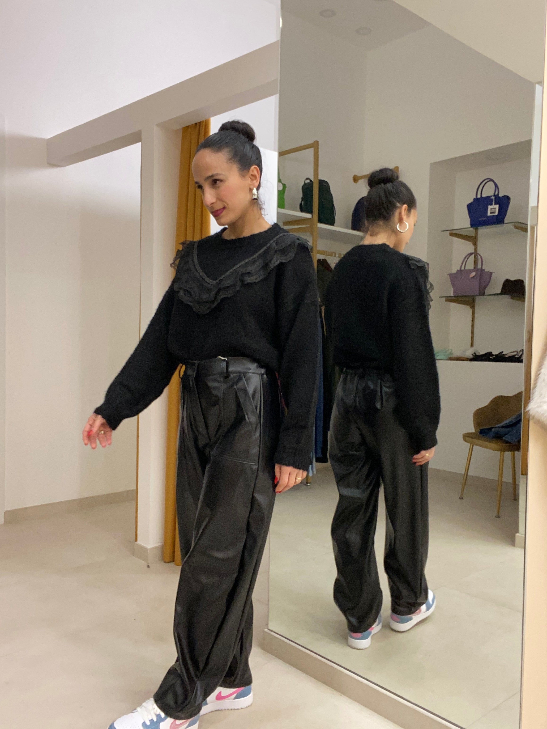 Pantalone ballon in ecopelle