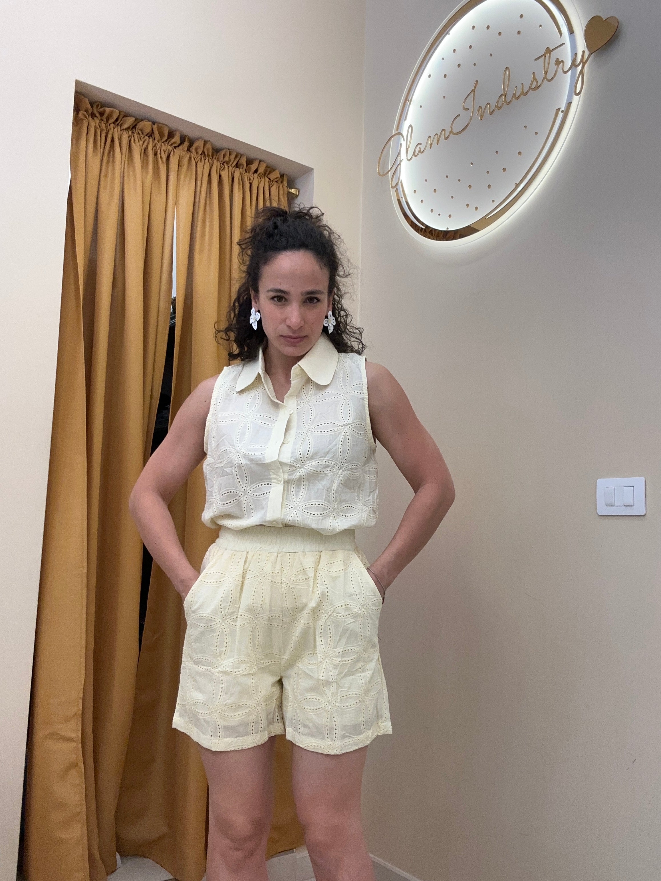 Coordinato camicia pizzo sangallo