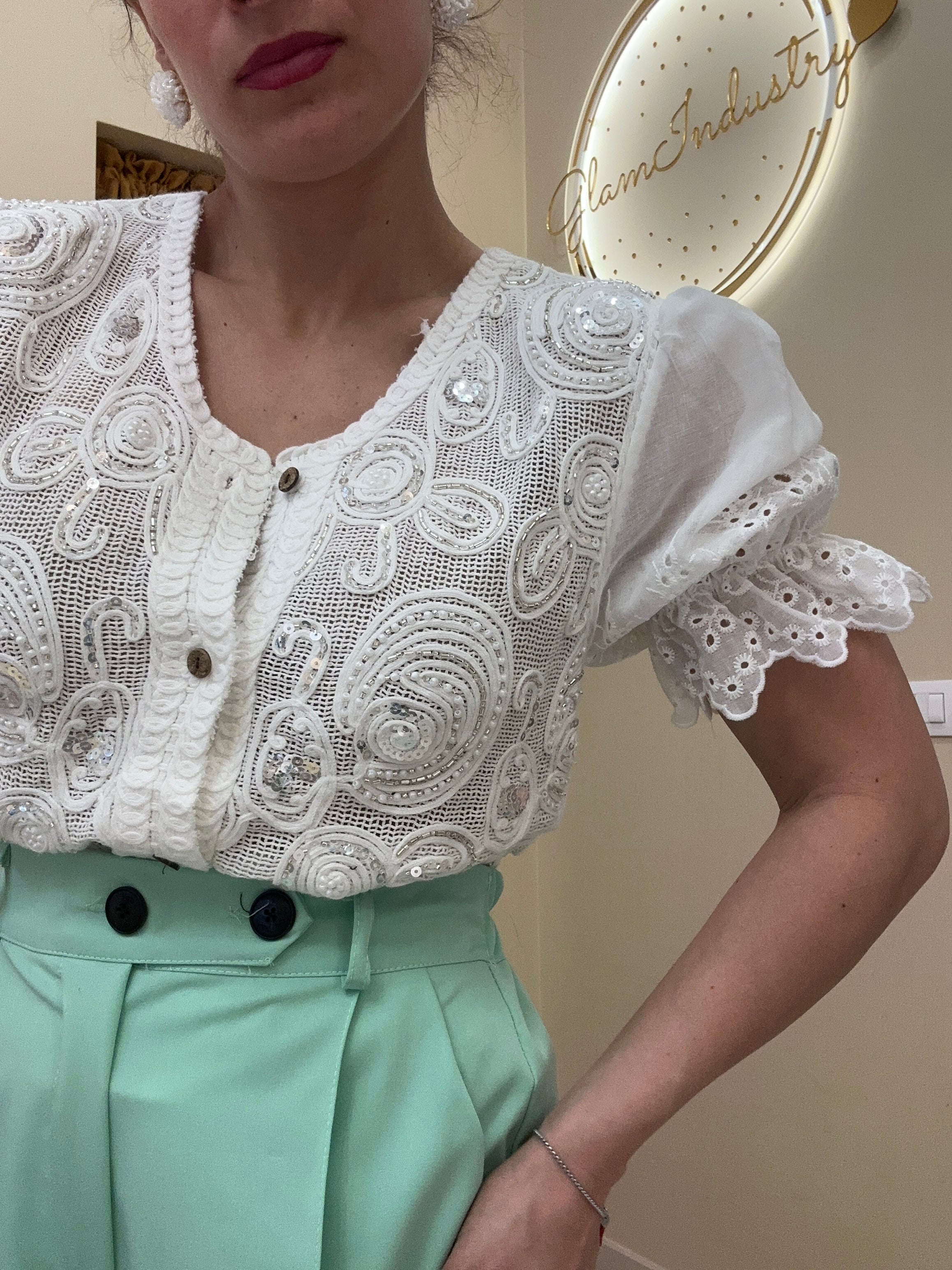 Cardigan/maglia filo BIANCA