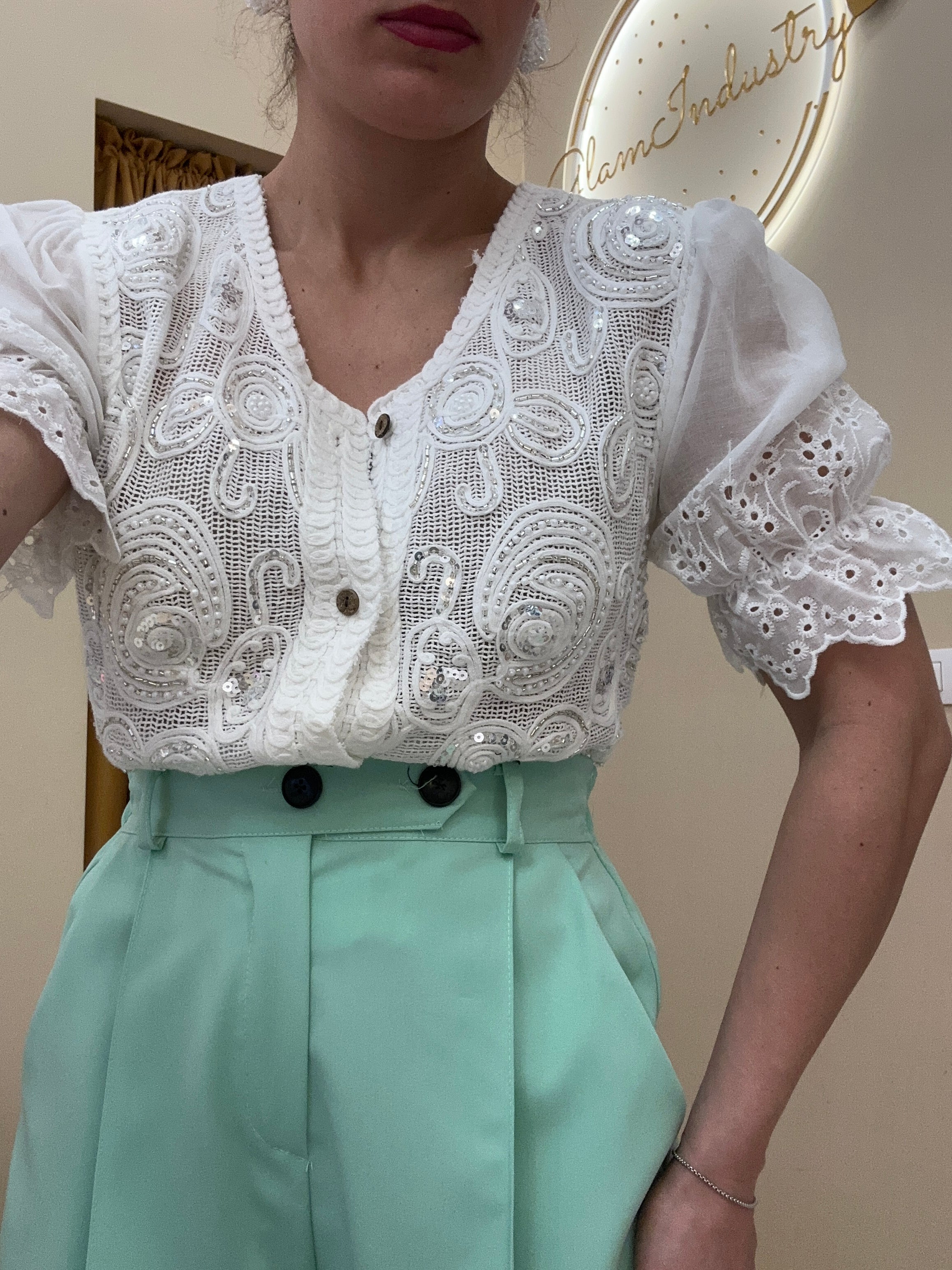 Cardigan/maglia filo BIANCA