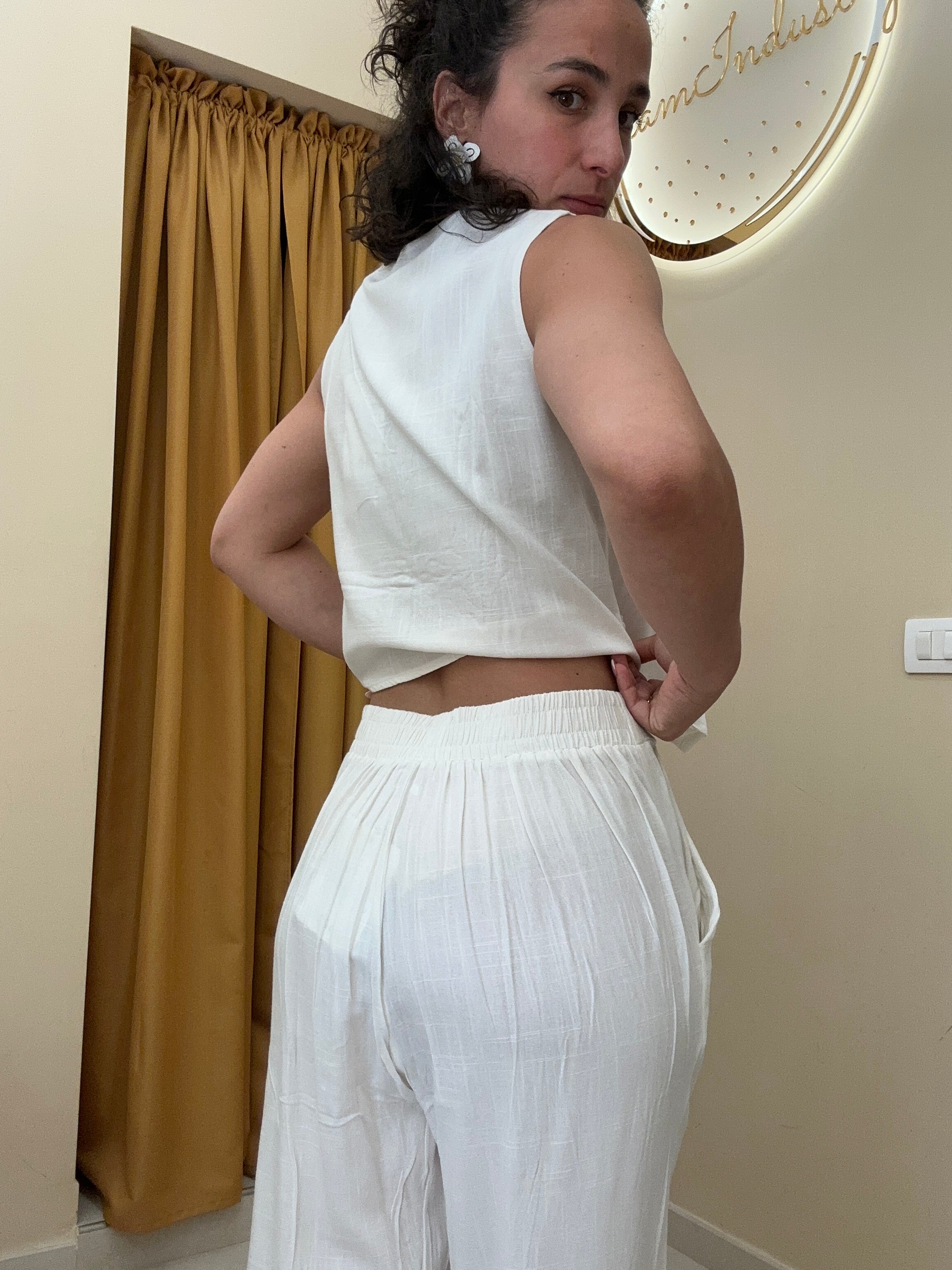 Tailleur fiori 65% lino