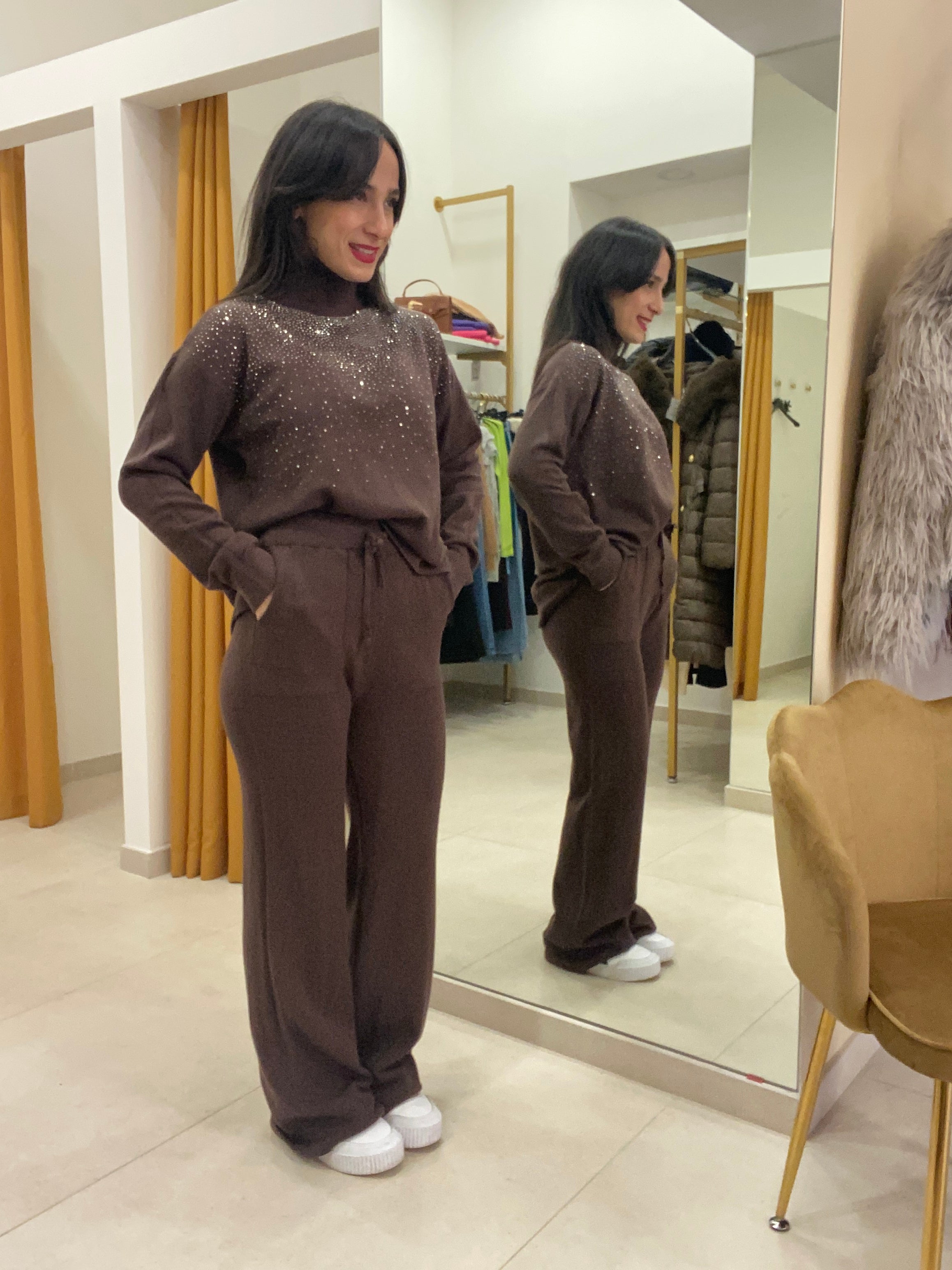 Coordinato maglione con brillantini