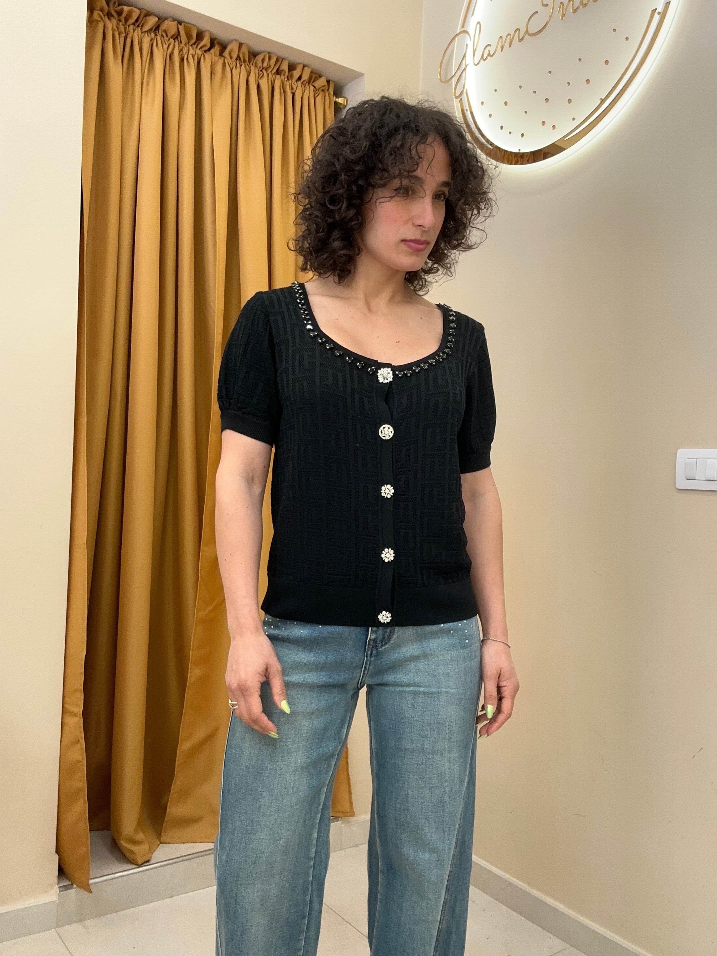 Cardigan/Maglia bottoni gioiello