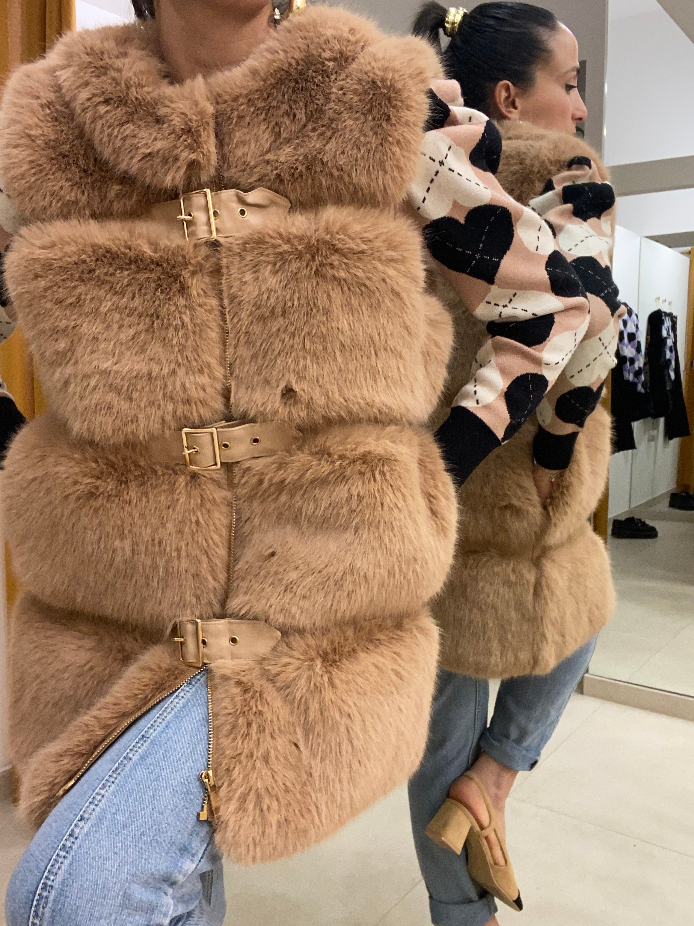 Eco pelliccia smanicata