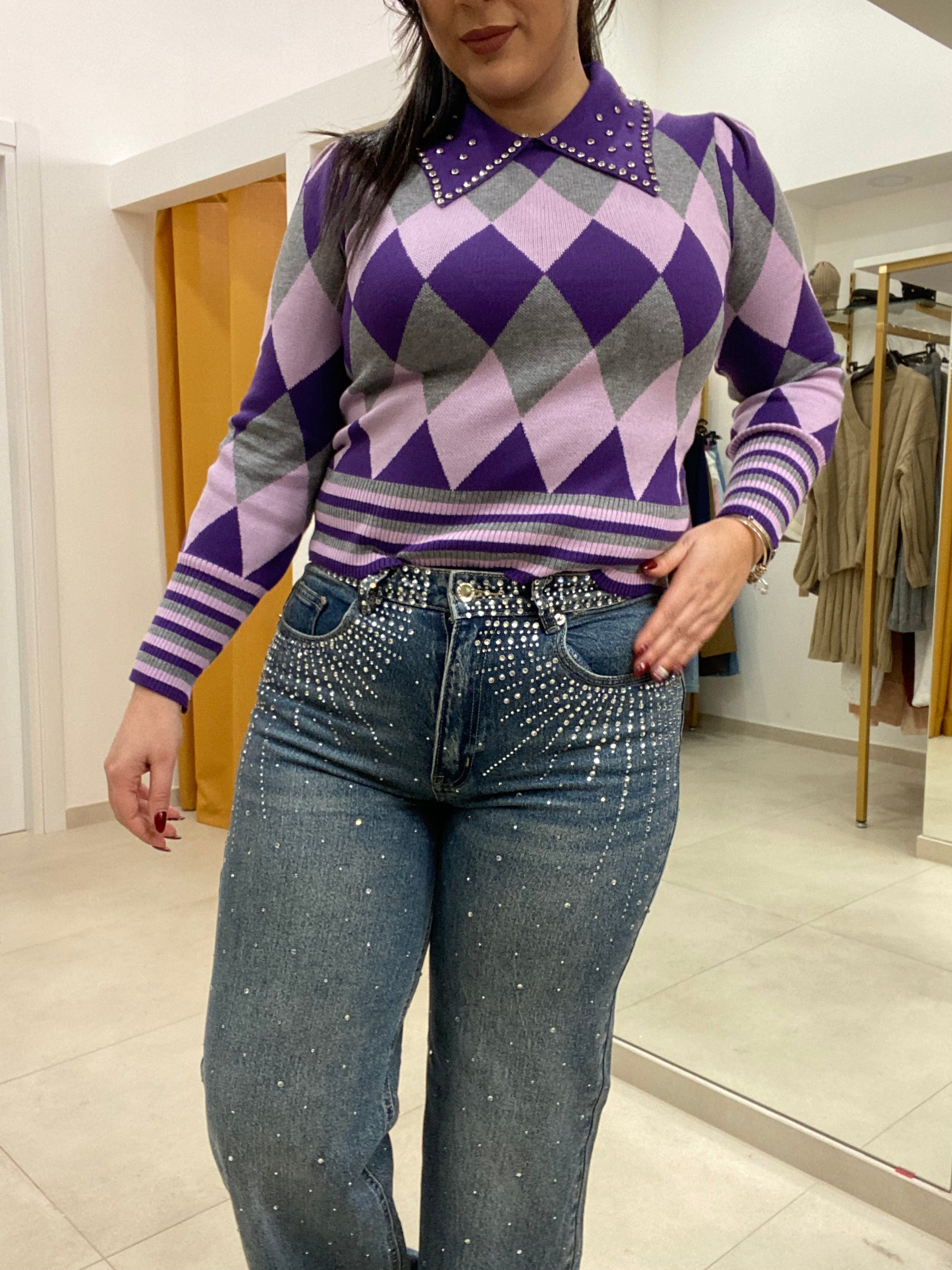 Denim pieno di brillantini