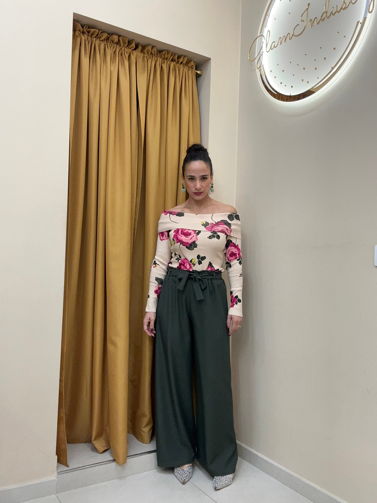 Pantalone caramella fiocco