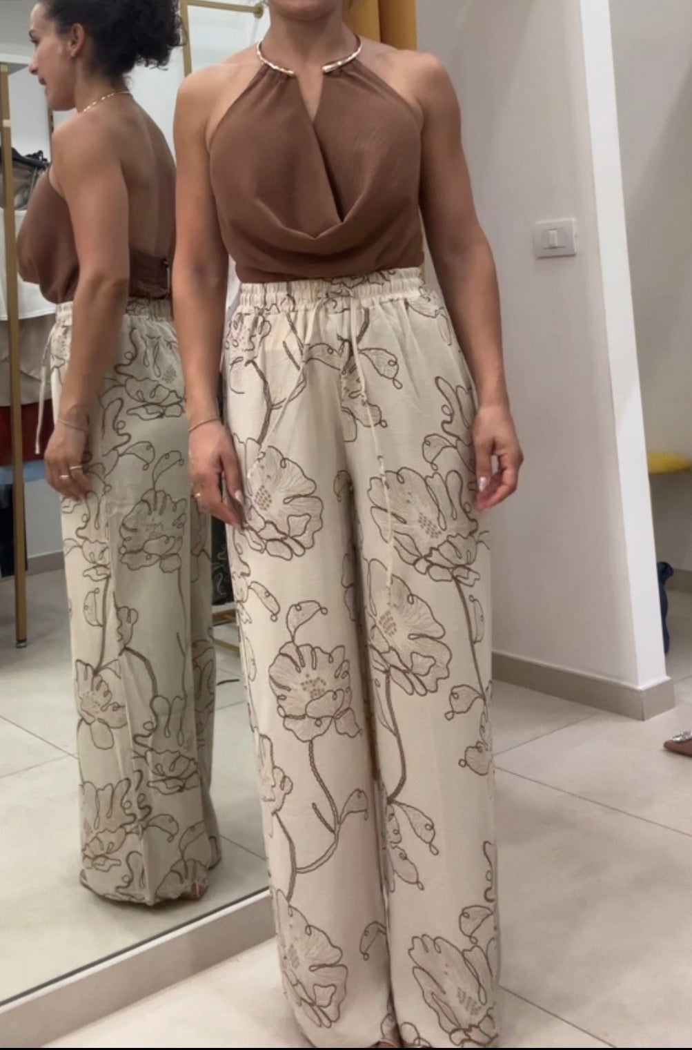 Pantalone fiorato