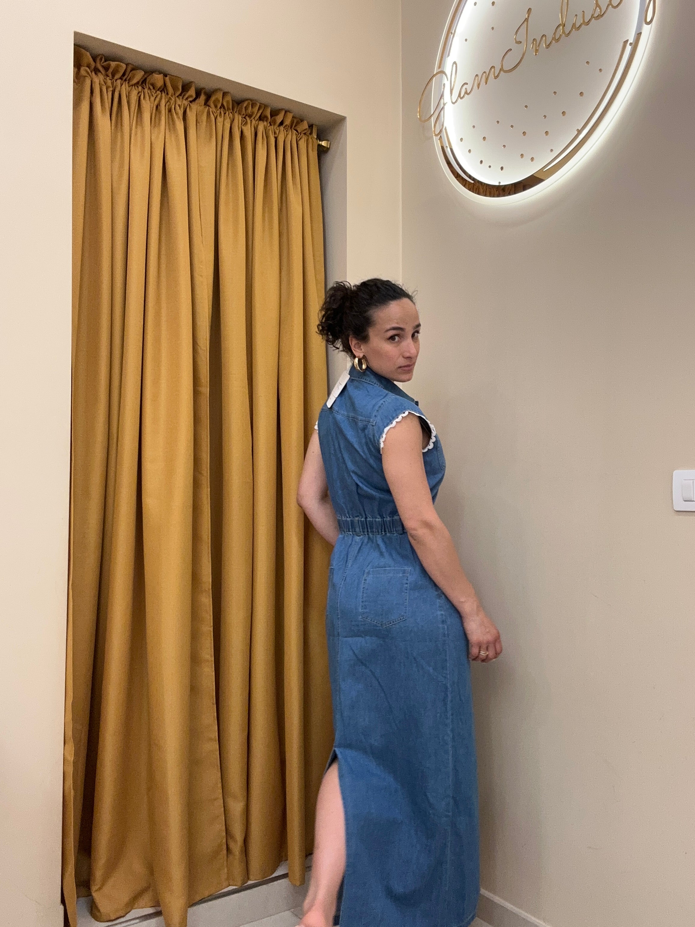 Vestito lungo jeans lavaggio scuro
