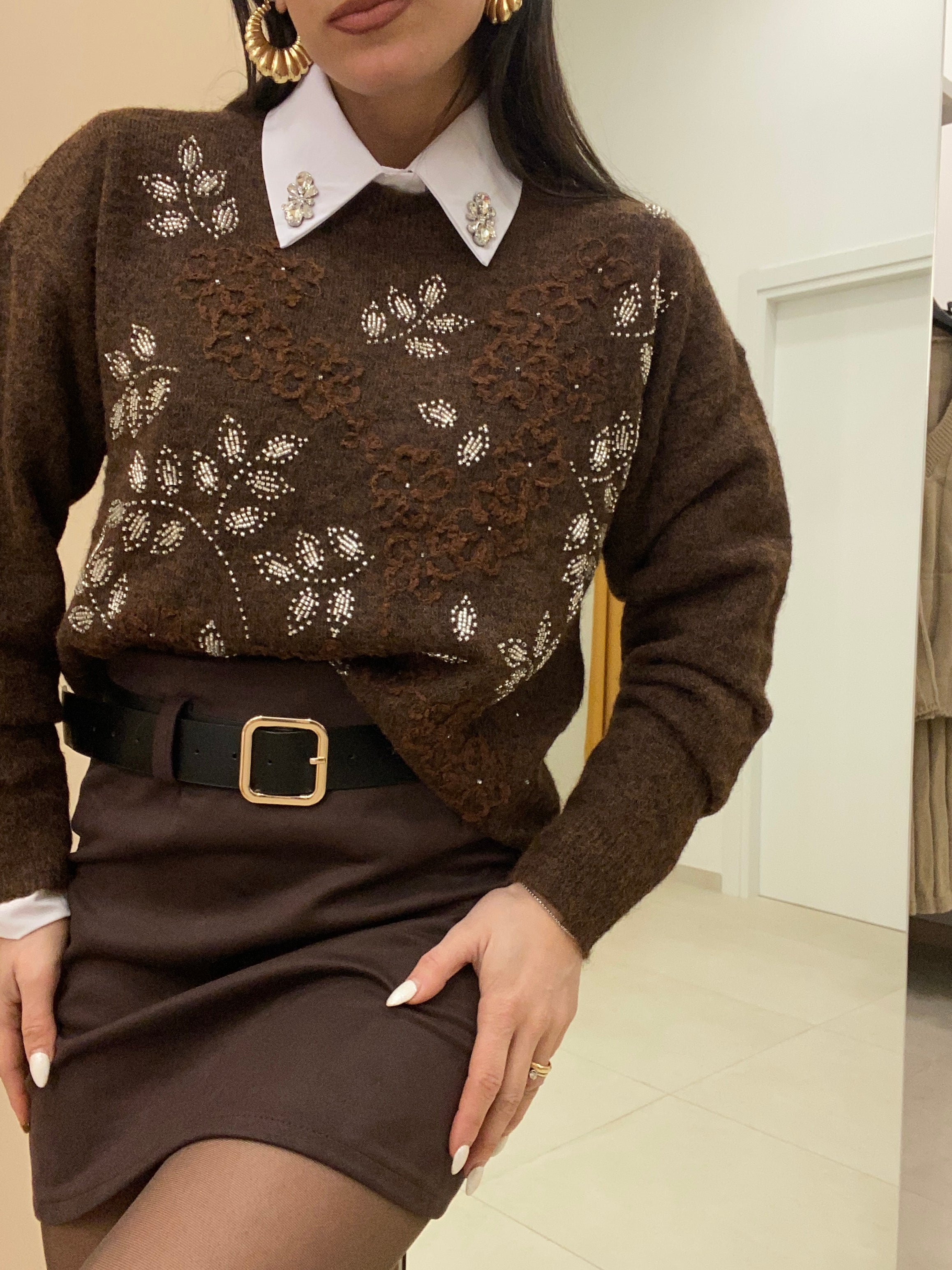 Maglione fiori e pietre