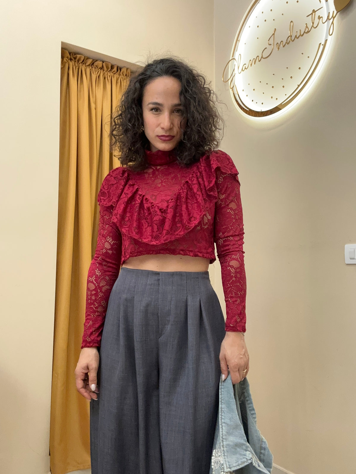 Pantalone palazzo mod Zara grigio