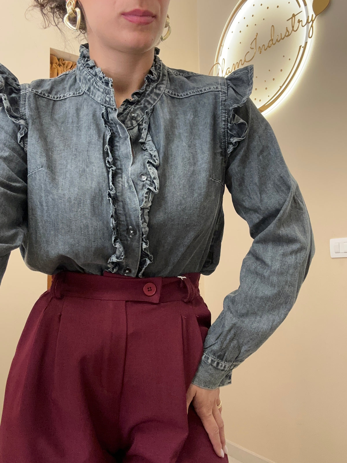 Camicia jeans nero