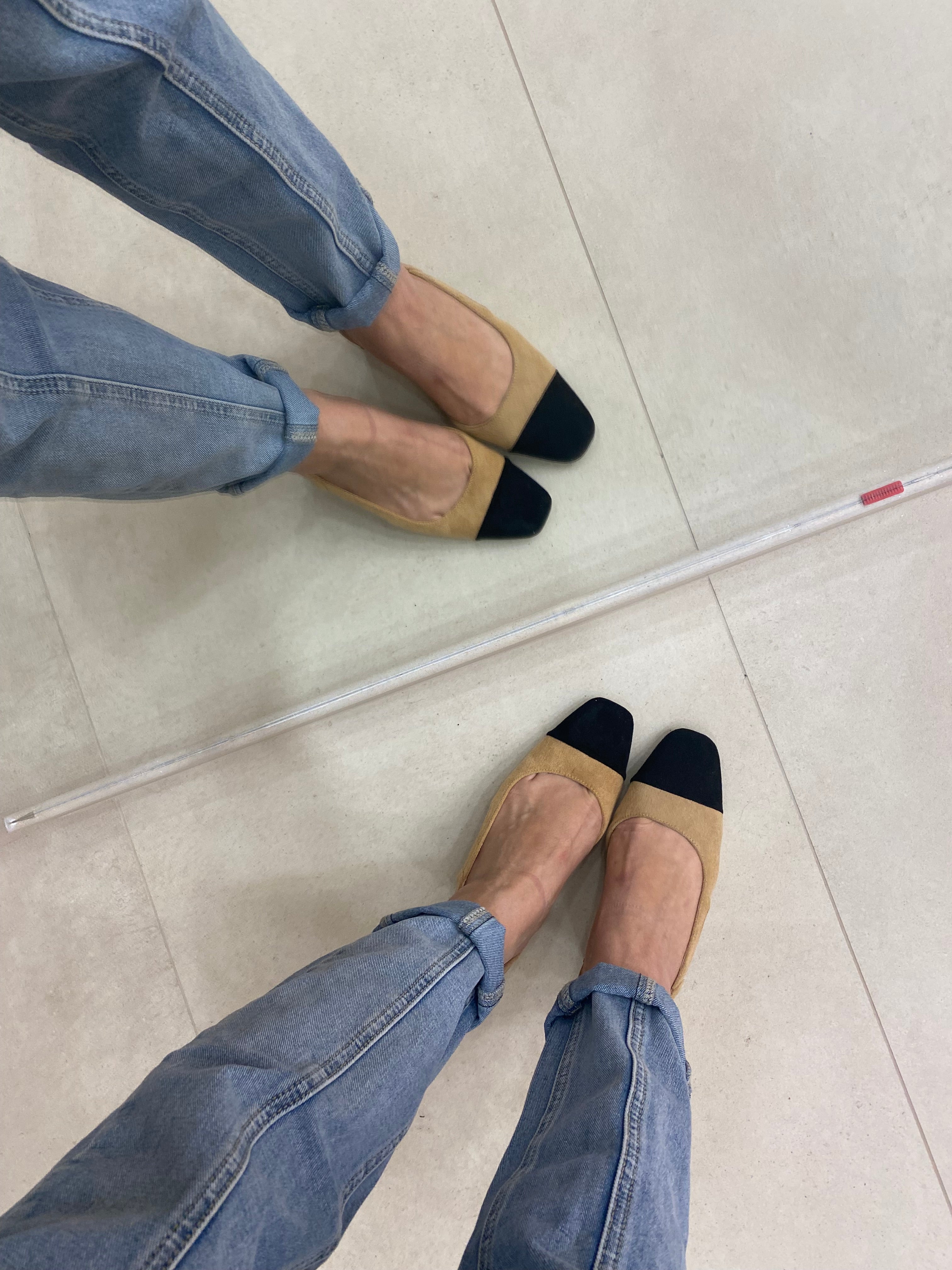 Slingback Coco eco camoscio bicolor