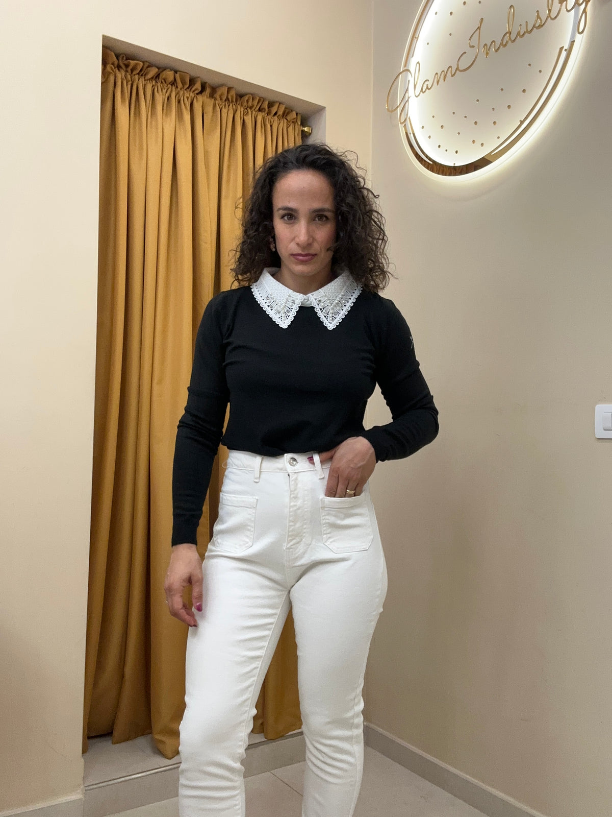 Pull 7237 colletto merletto