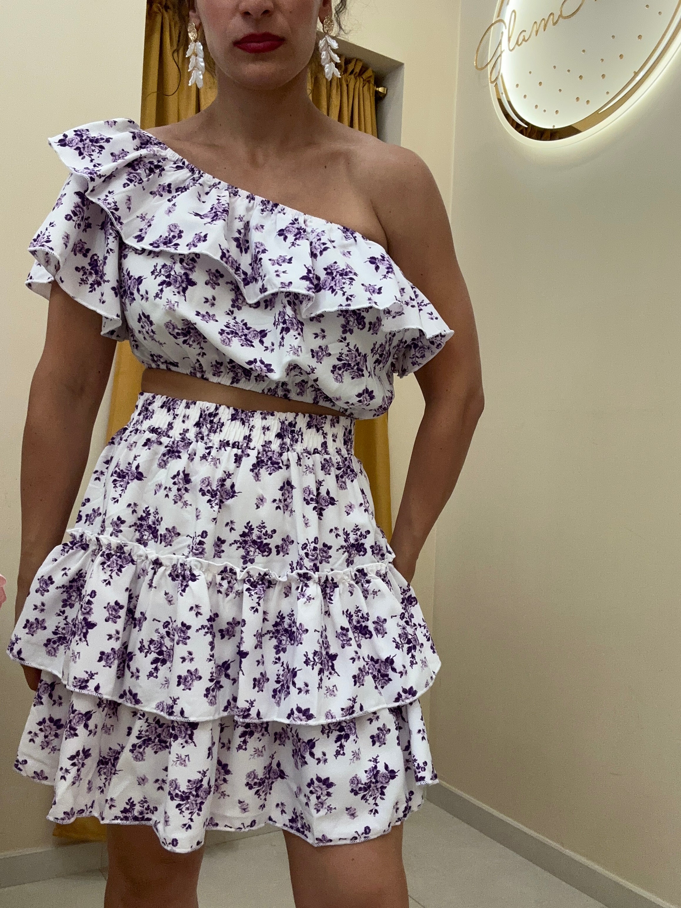 Coordinato gonna fantasia