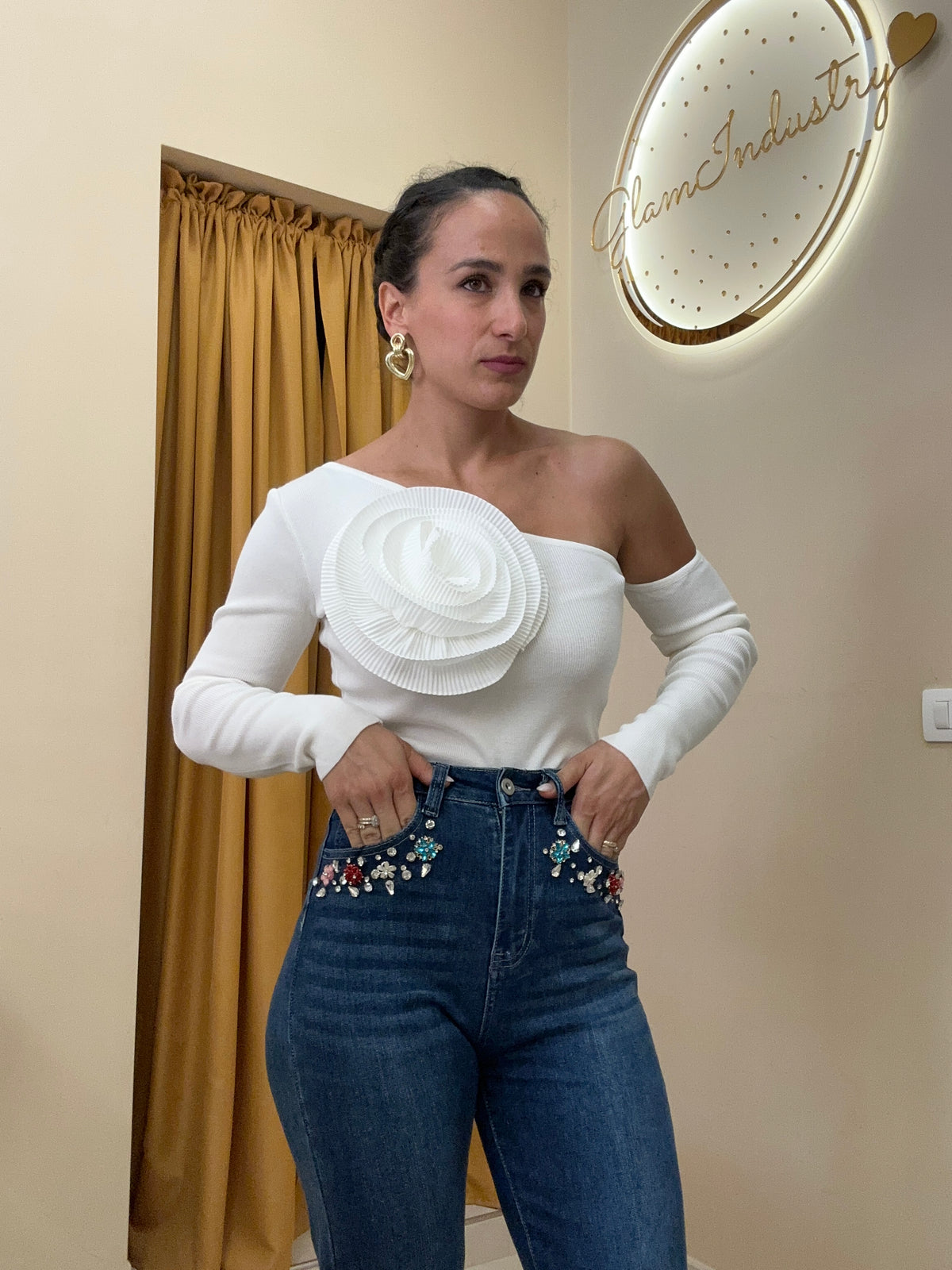 Maglia fiore laterale