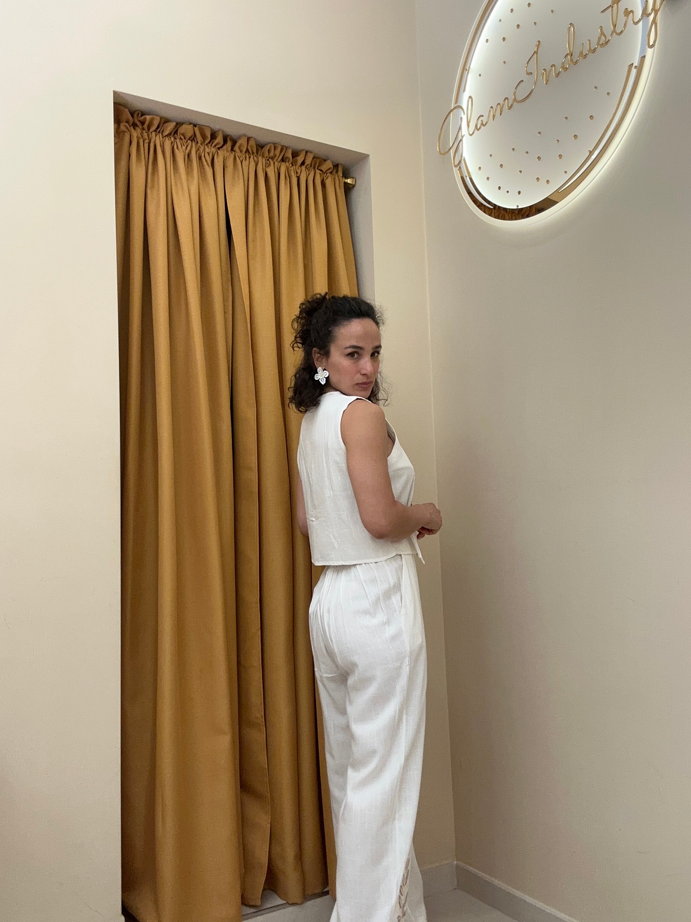 Tailleur fiori 65% lino