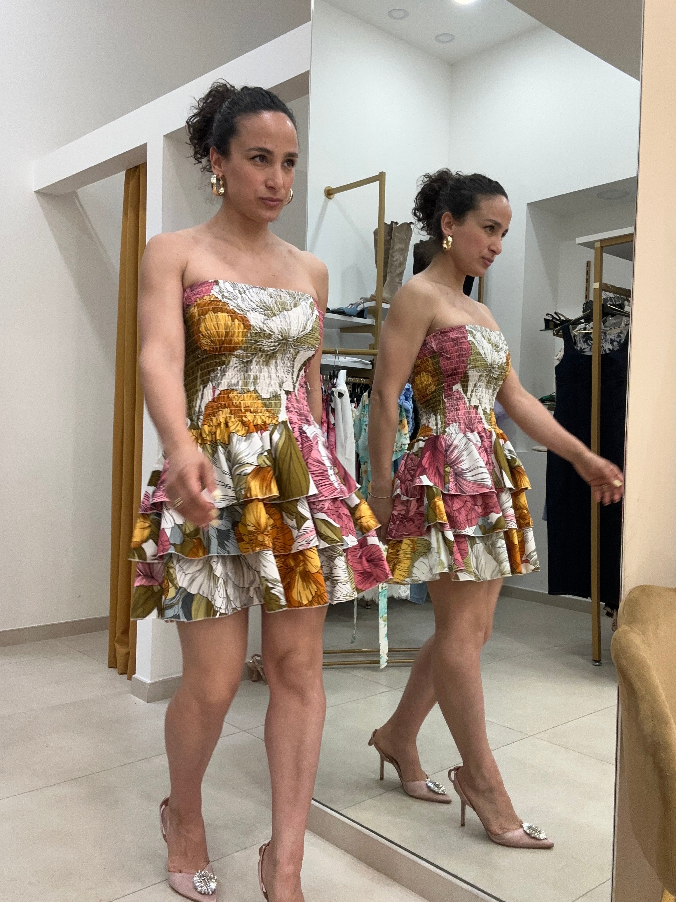 Vestito fascia e balze