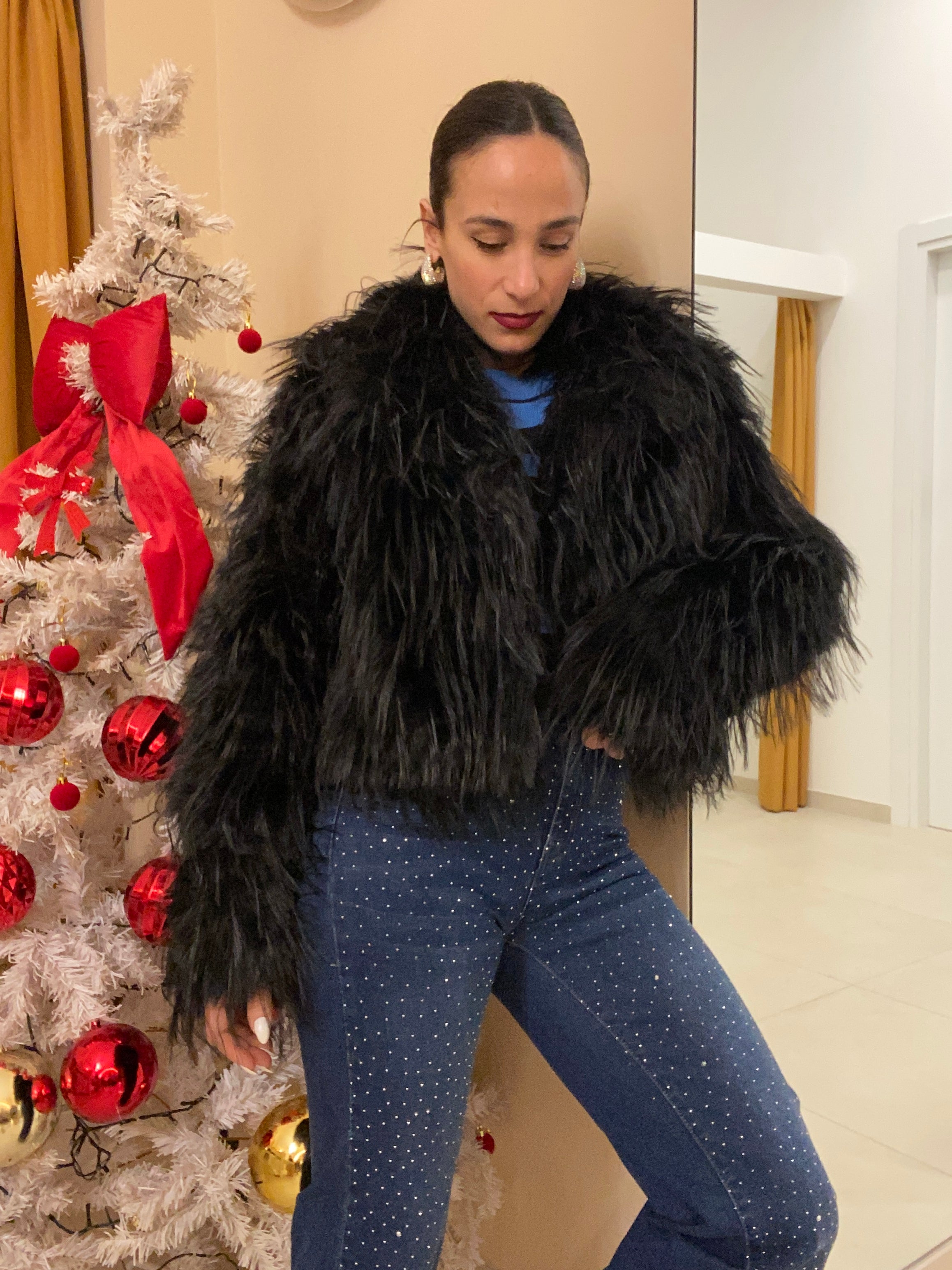 EcoPelliccia struzzo NERA