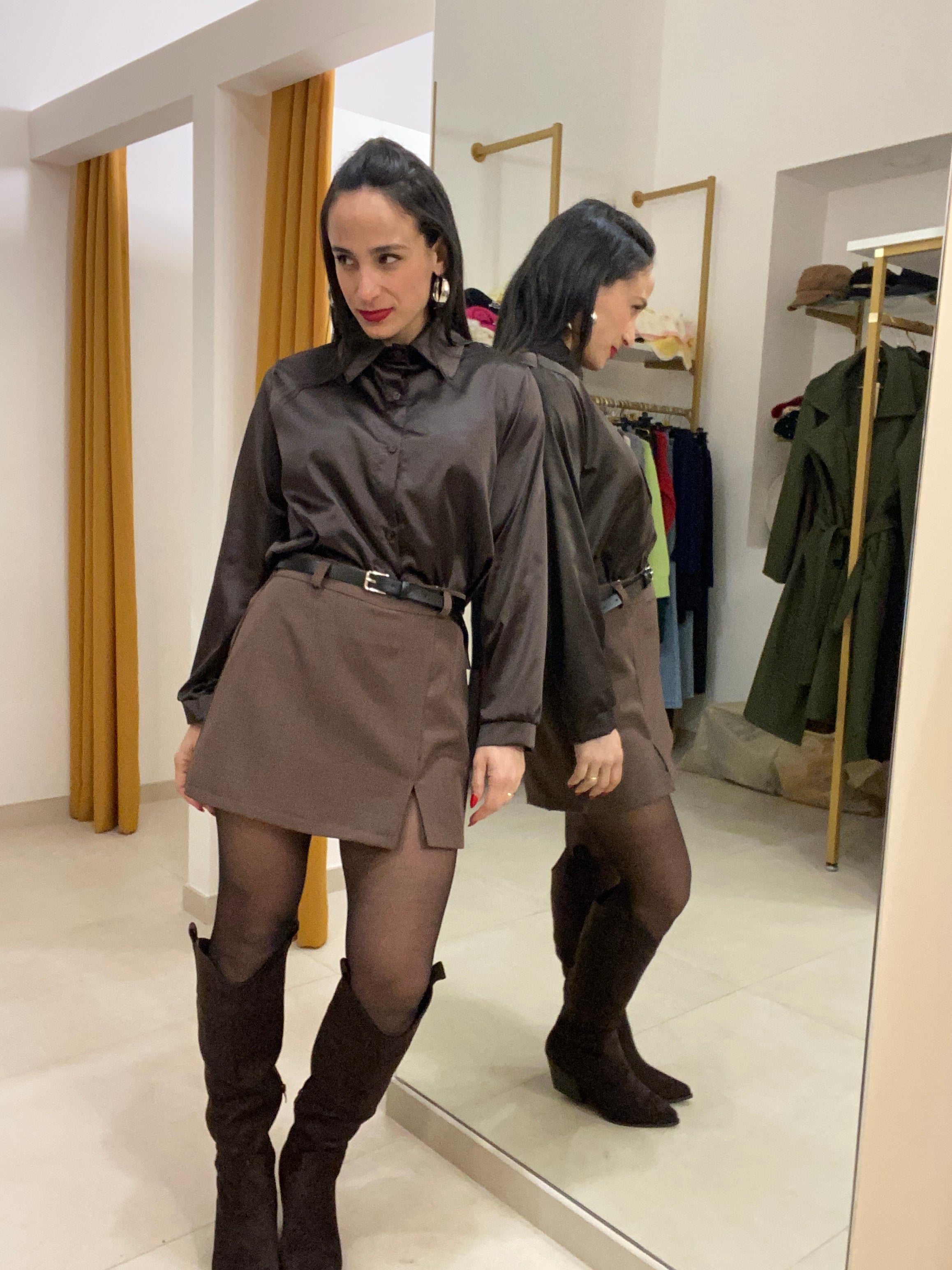 Camicia effetto raso