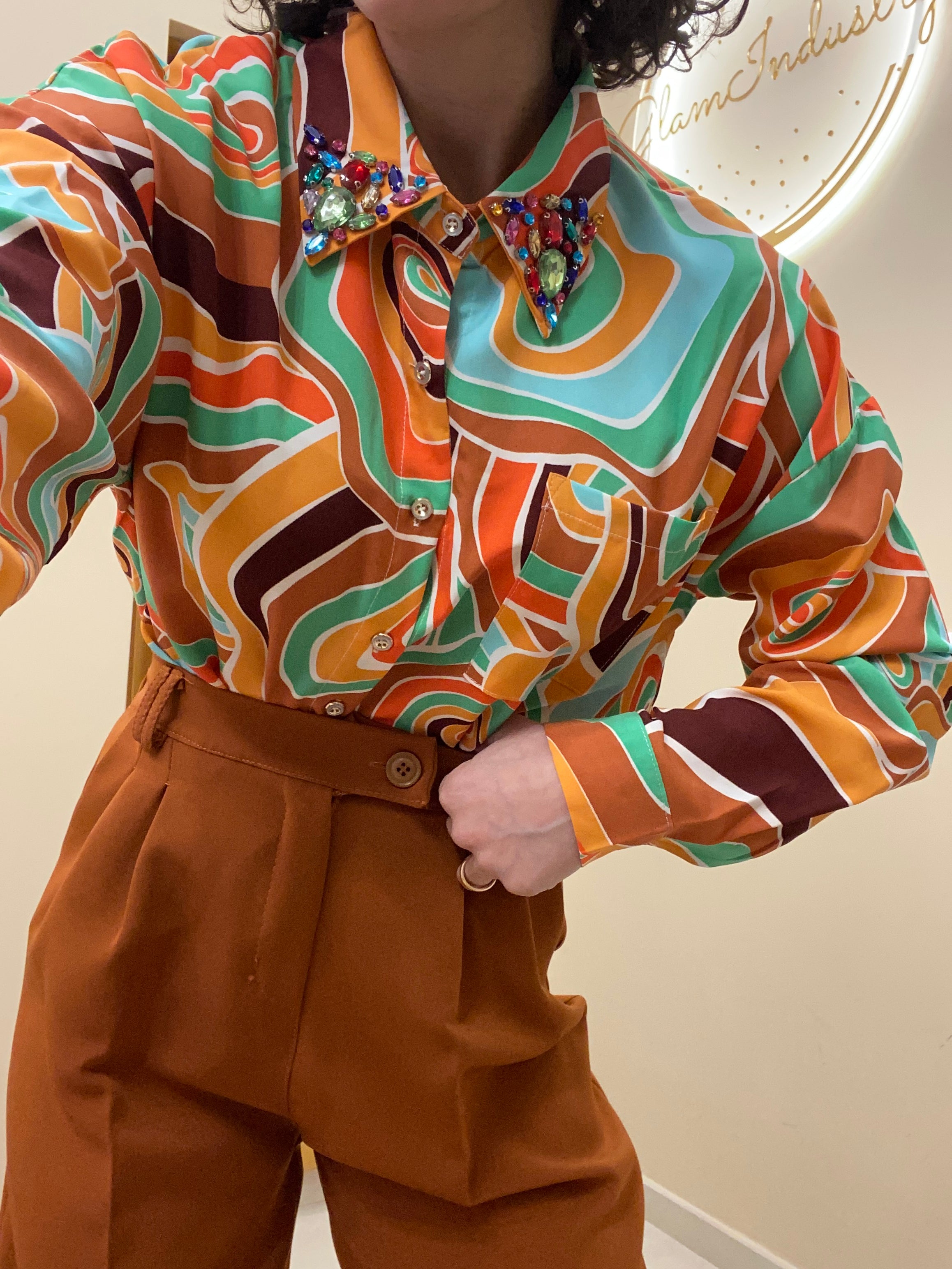 Camicia Arlecchino arancio