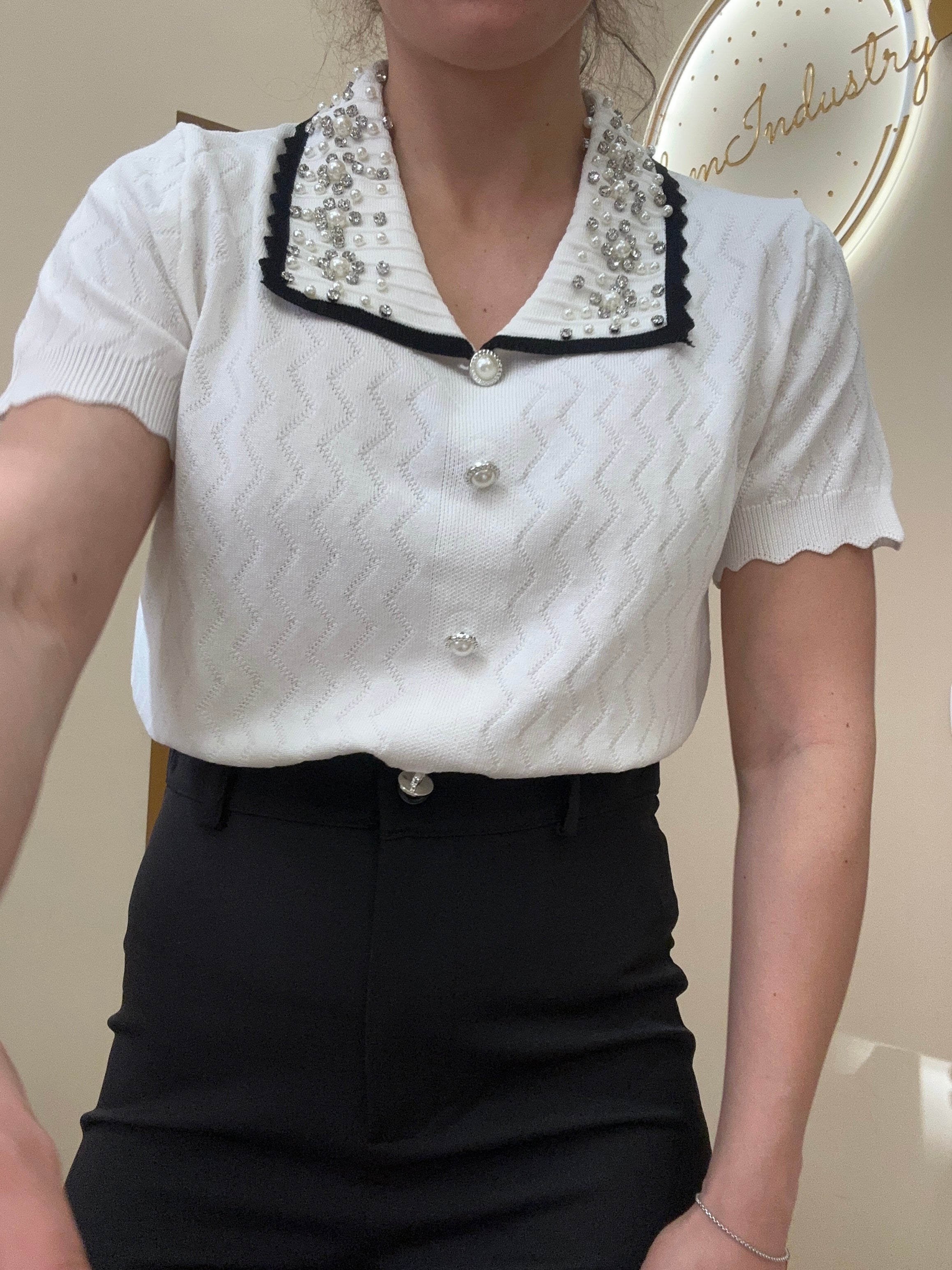 Polo filo colletto wow BIANCO