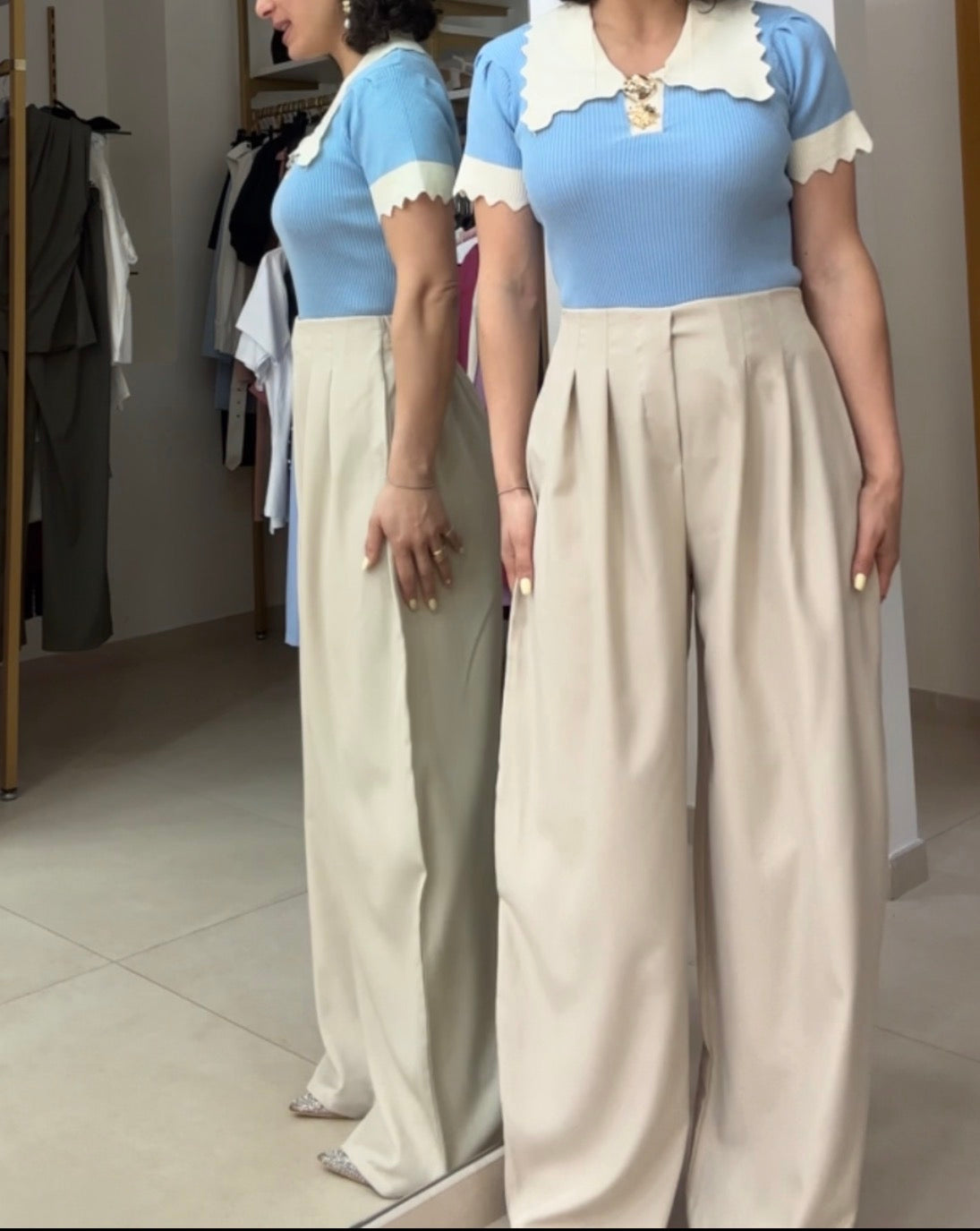 Pantalone palazzo mod BEIGE