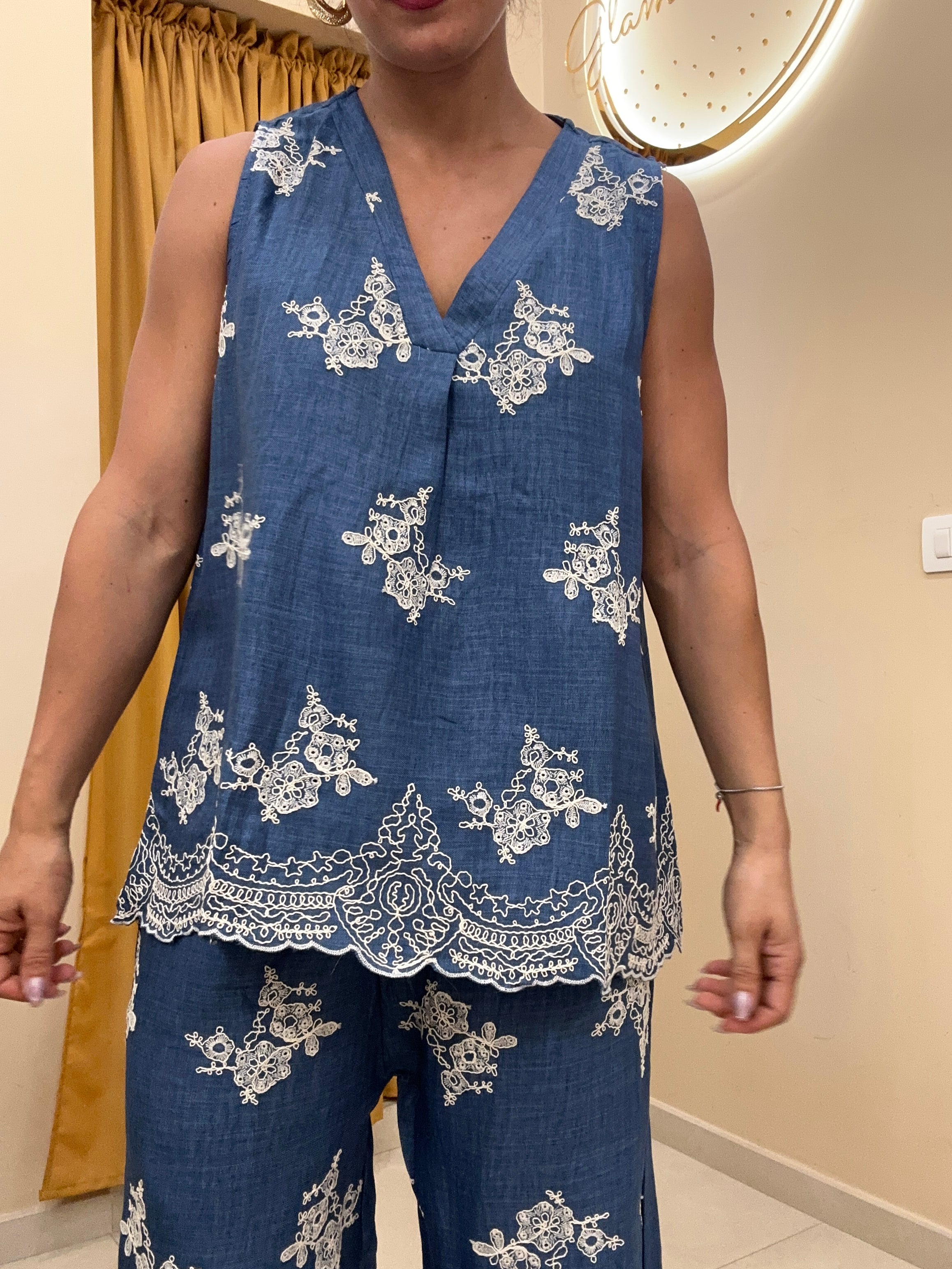 Coordinato effetto denim