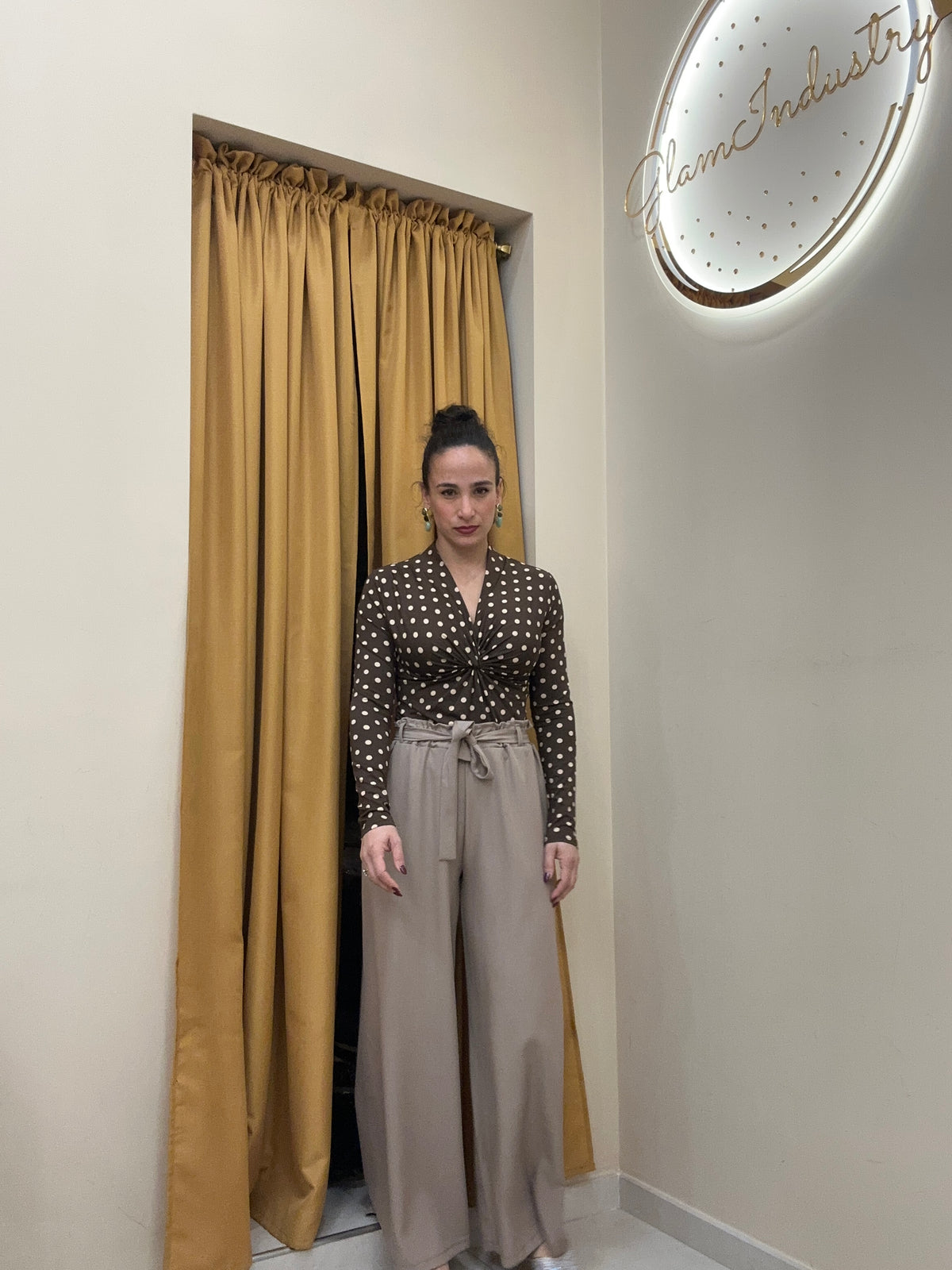 Pantalone caramella fiocco