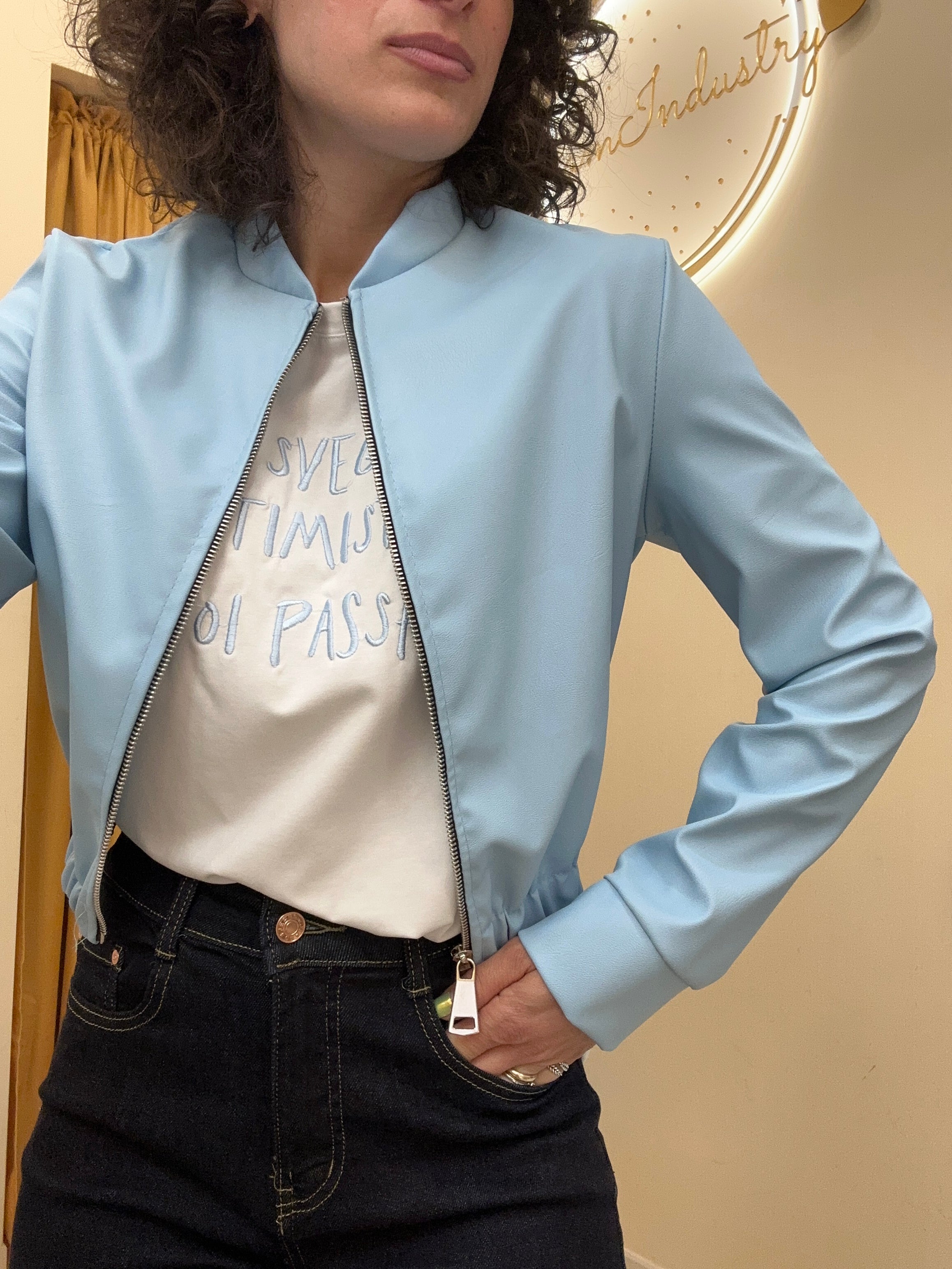 Bomber in ecopelle