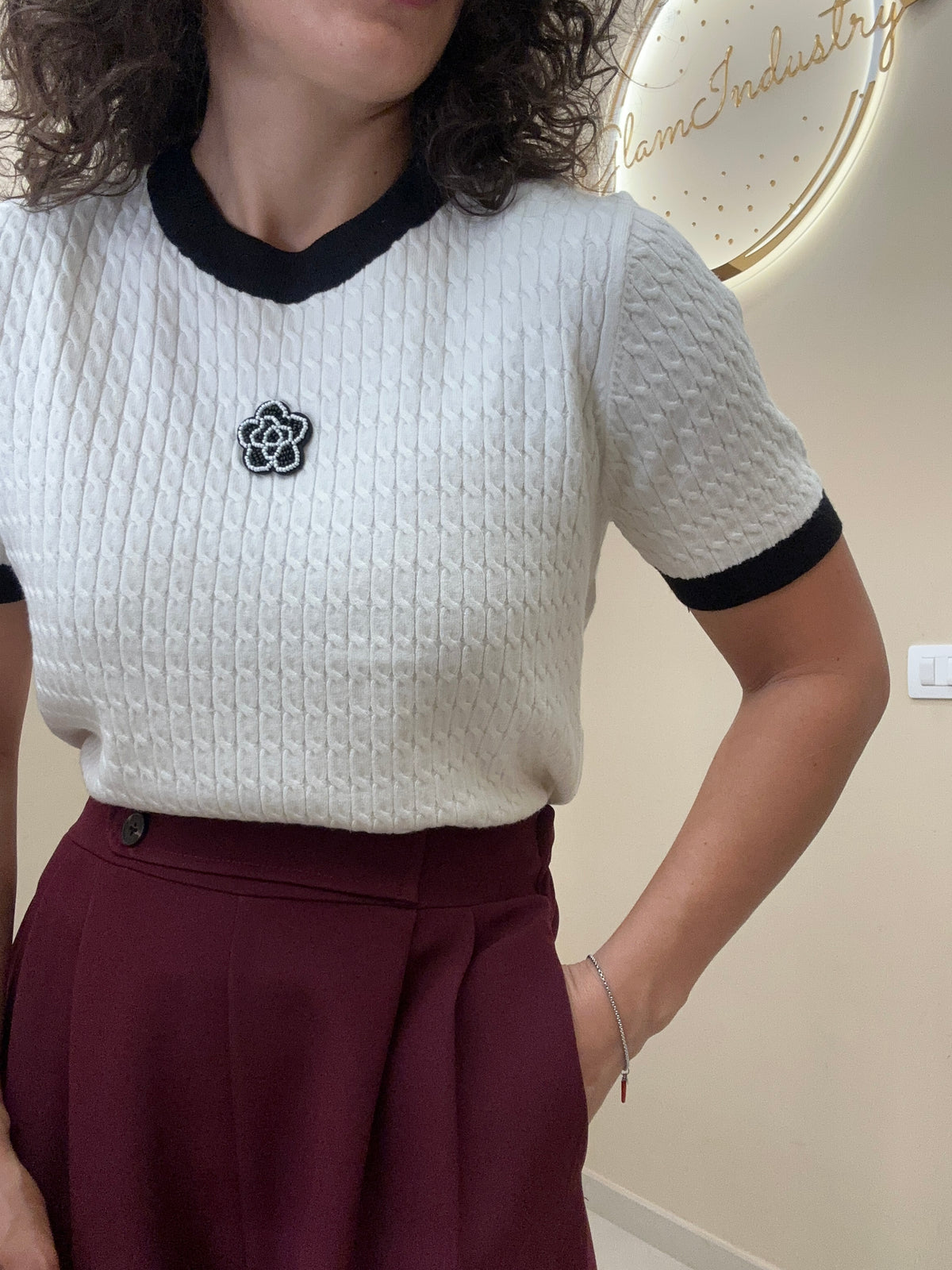 Maglia traccia e fiore